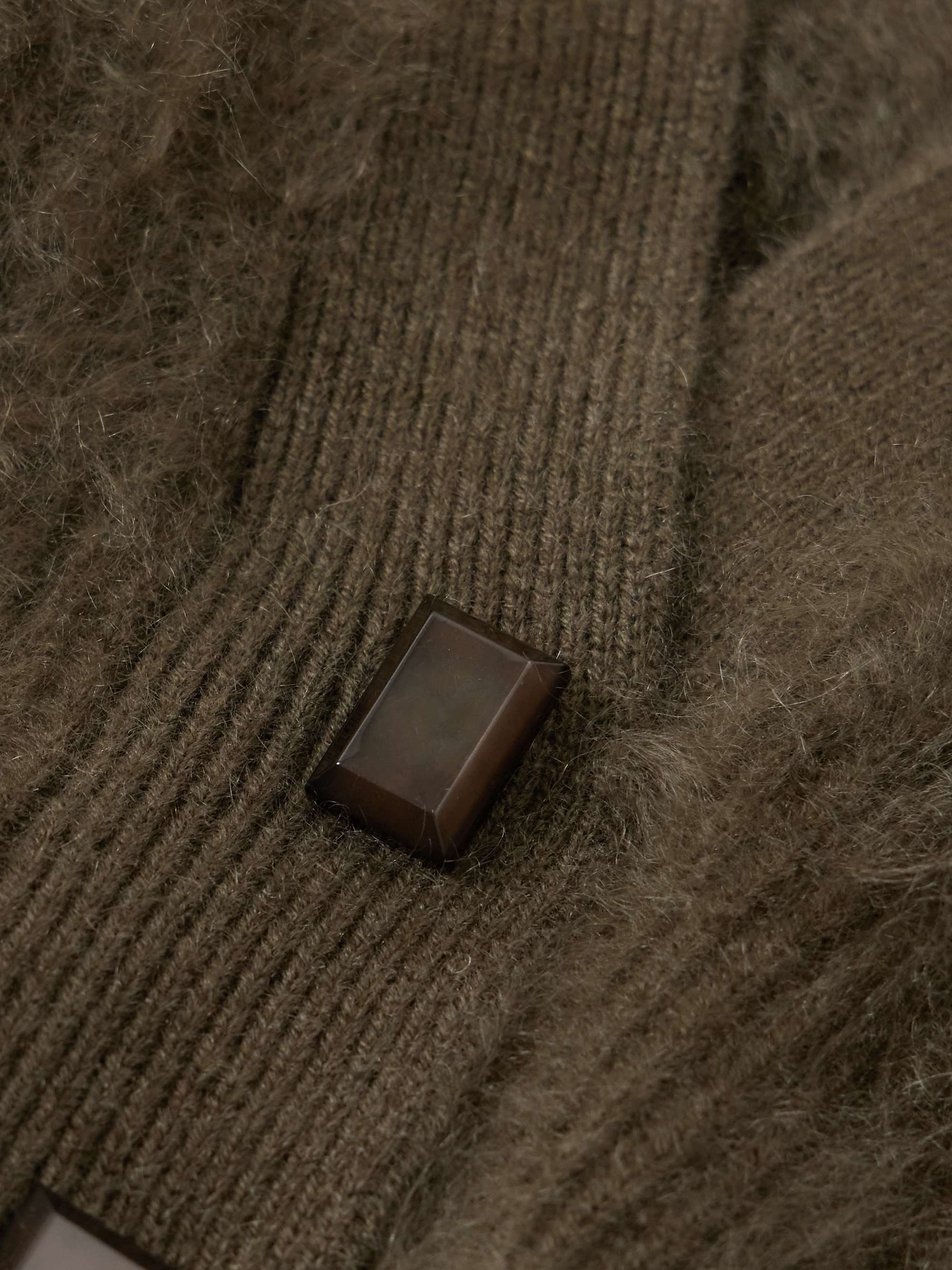 Loom brushed cashmere-blend cardigan view