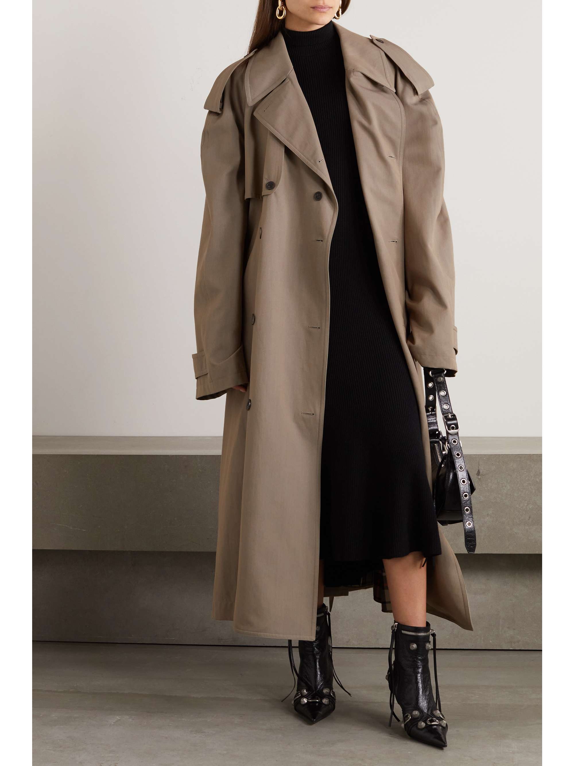 Wool and cotton-blend trench coat view