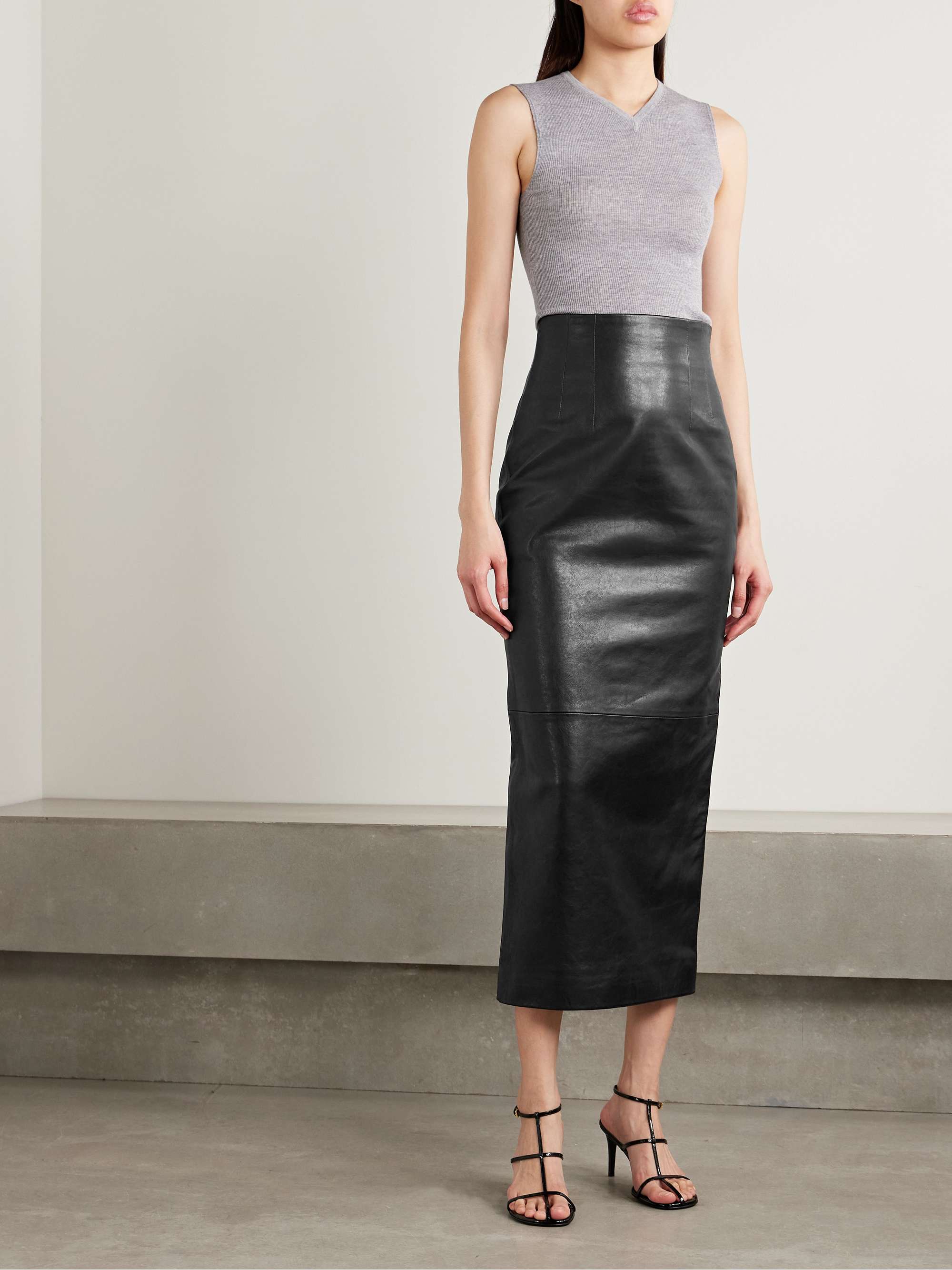 Loxley leather maxi skirt view
