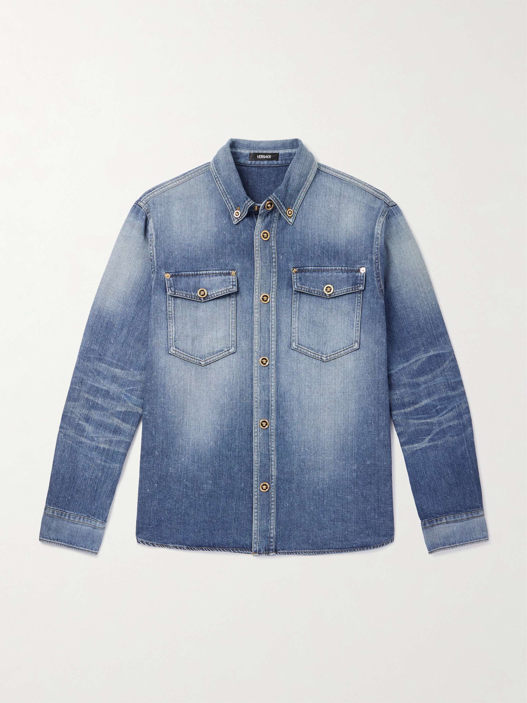 Button-Down Collar Denim Overshirt view