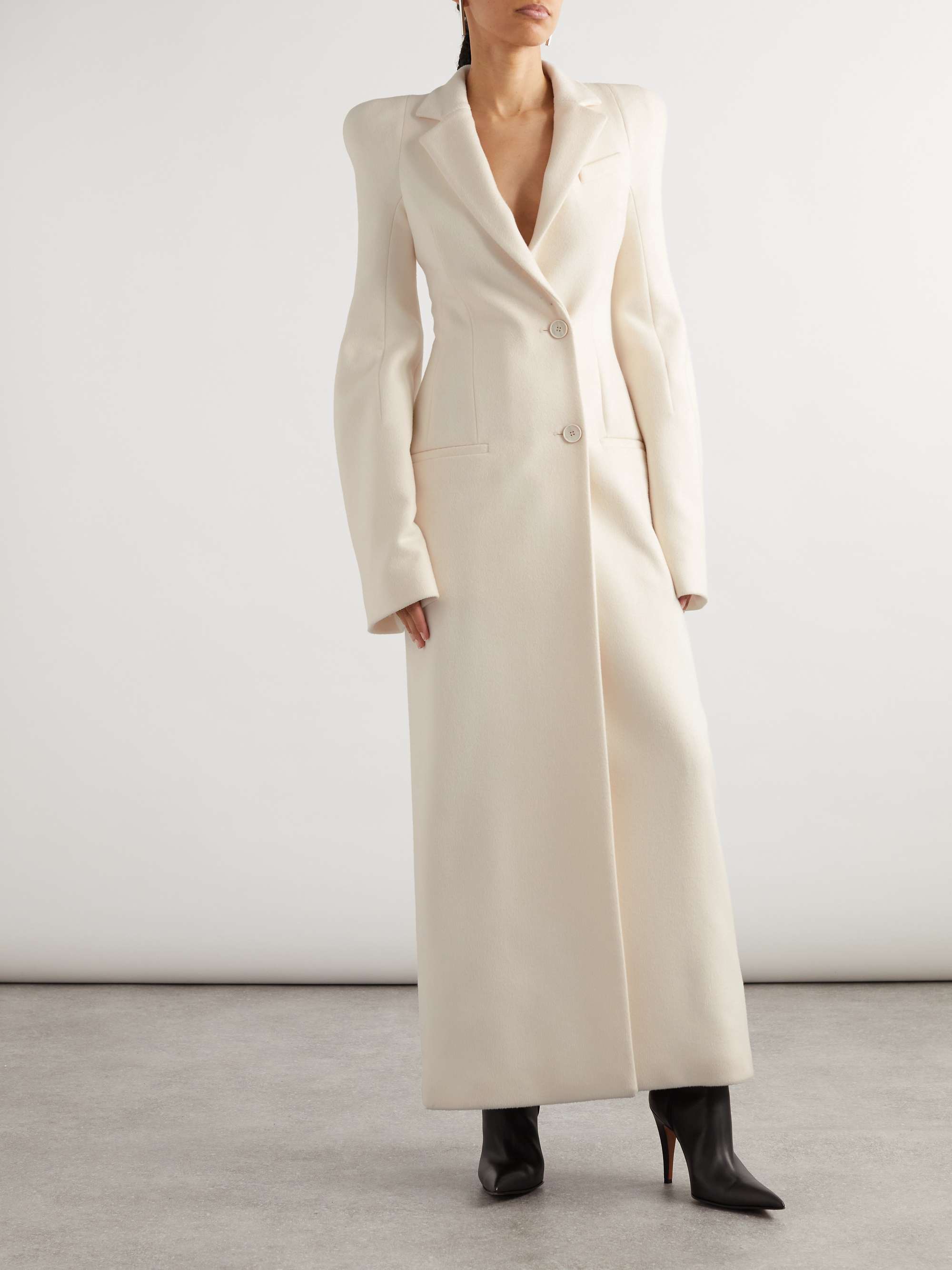 Wool-crepe coat view