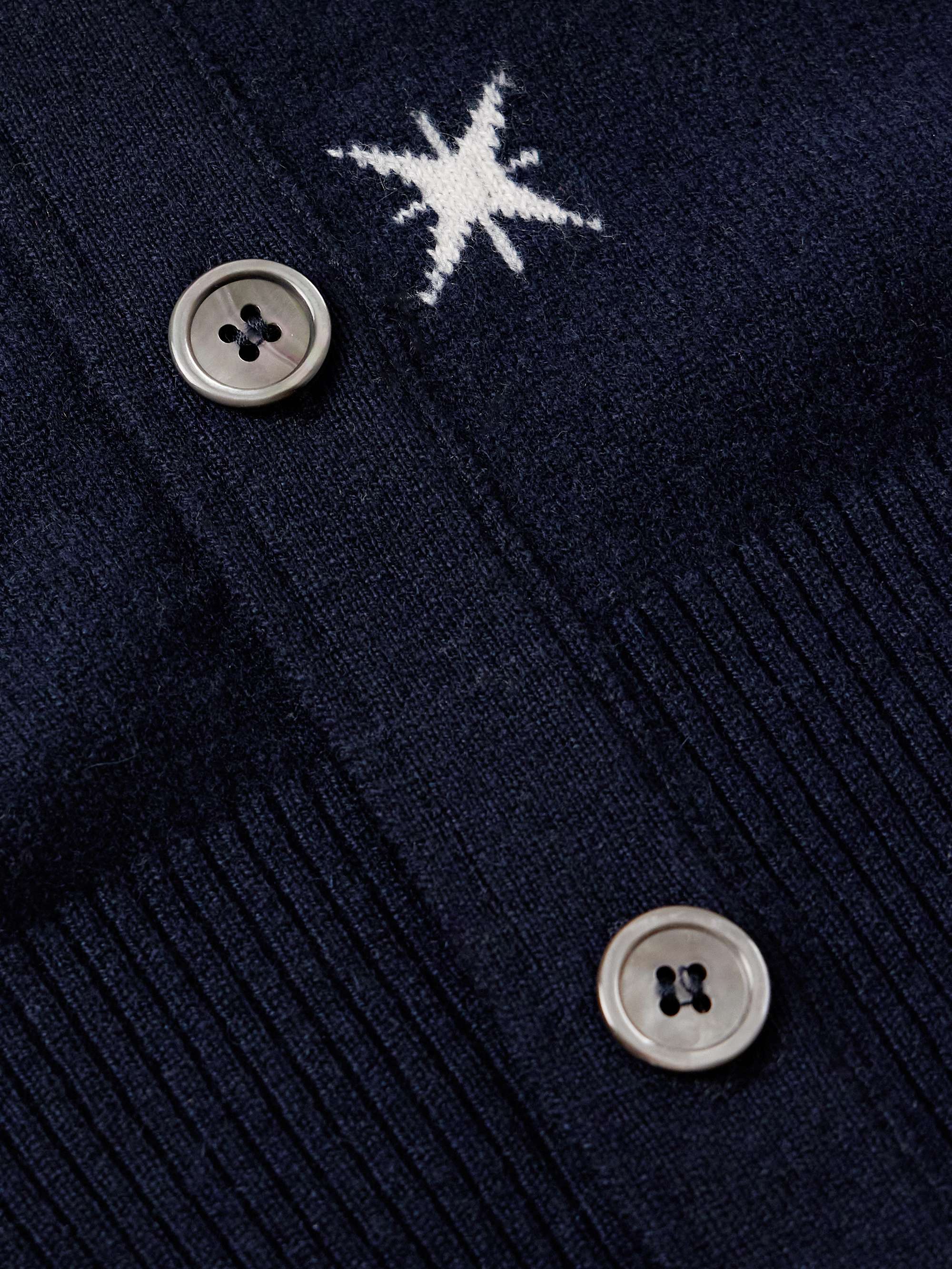 Olympic Constellation Slim-Fit Jacquard-Knit Cashmere Cardigan view