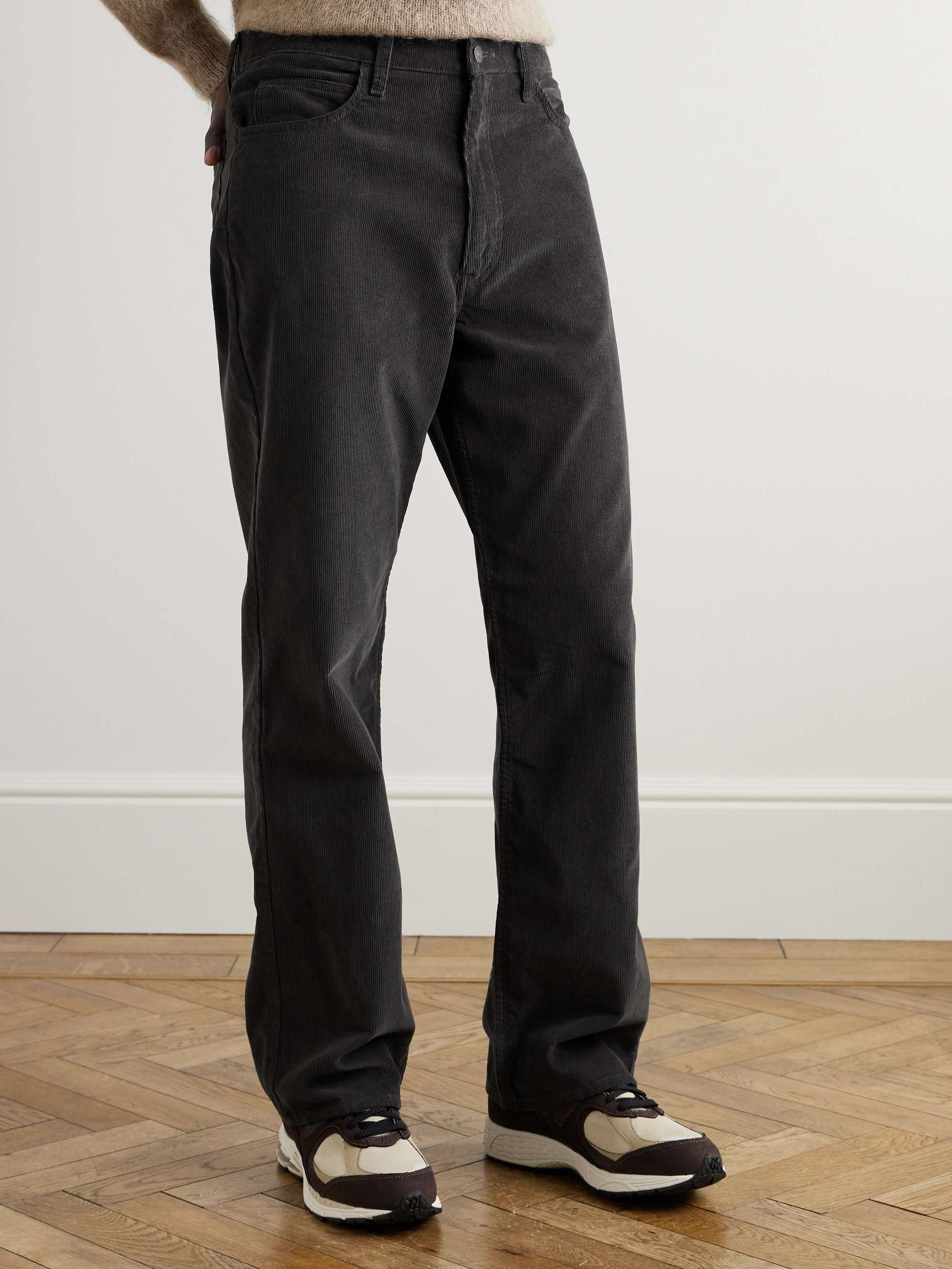 Straight-Leg Cotton-Blend Corduroy Trousers view