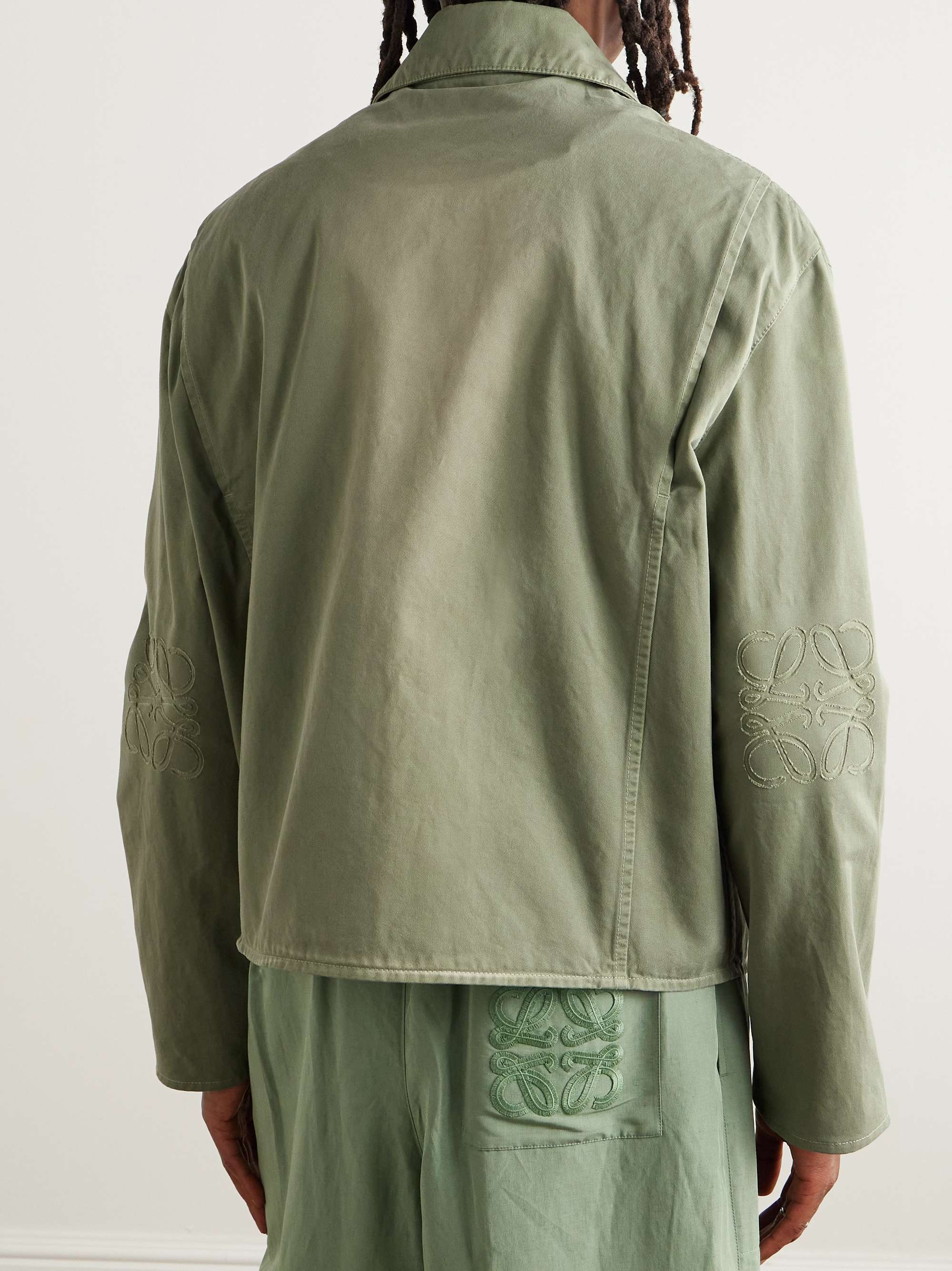 + Paula's Ibiza Anagram Logo-Cutout Cotton-Twill Jacket view