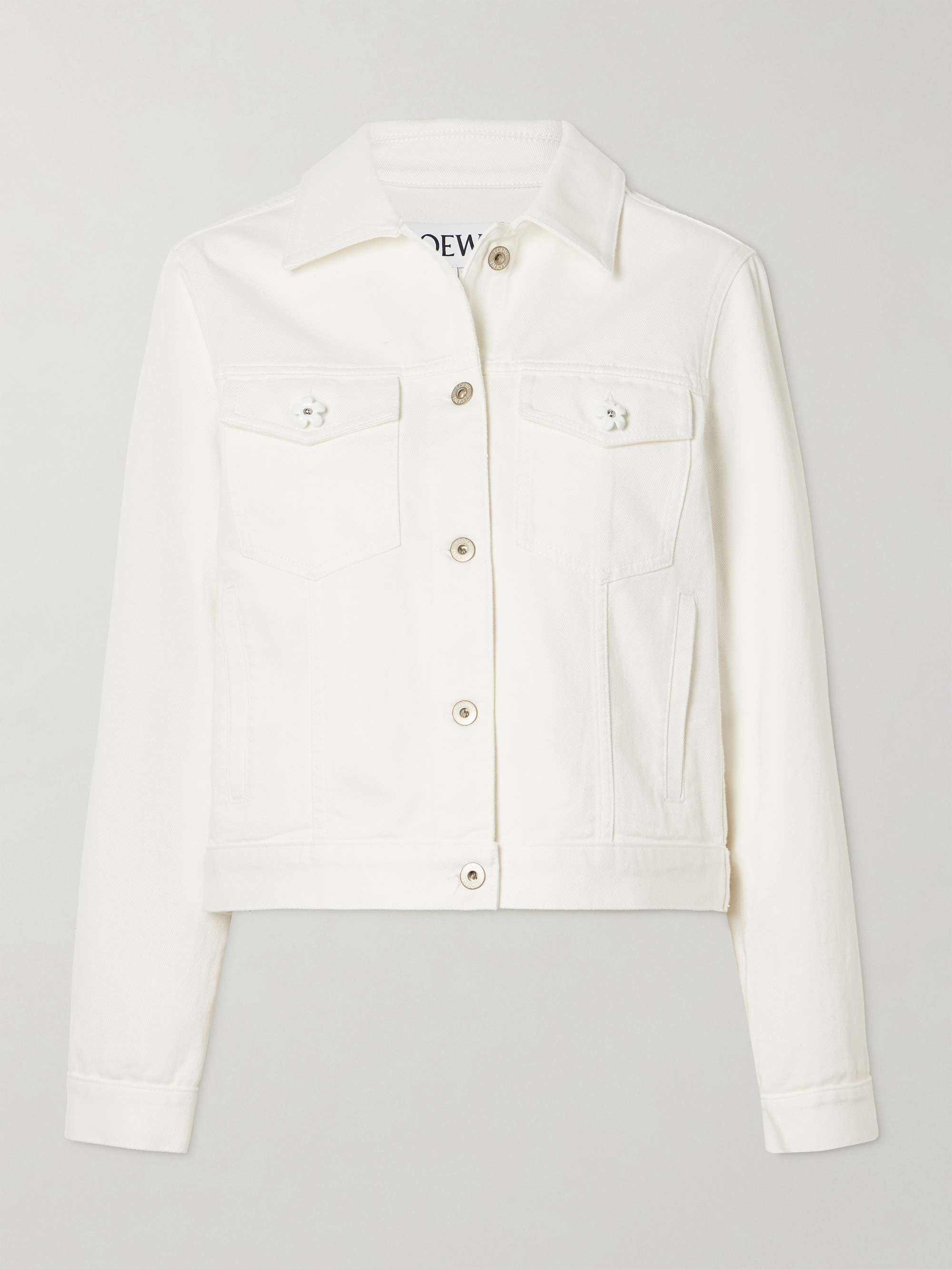 + Paula's Ibiza leather-trimmed embellished denim jacket view