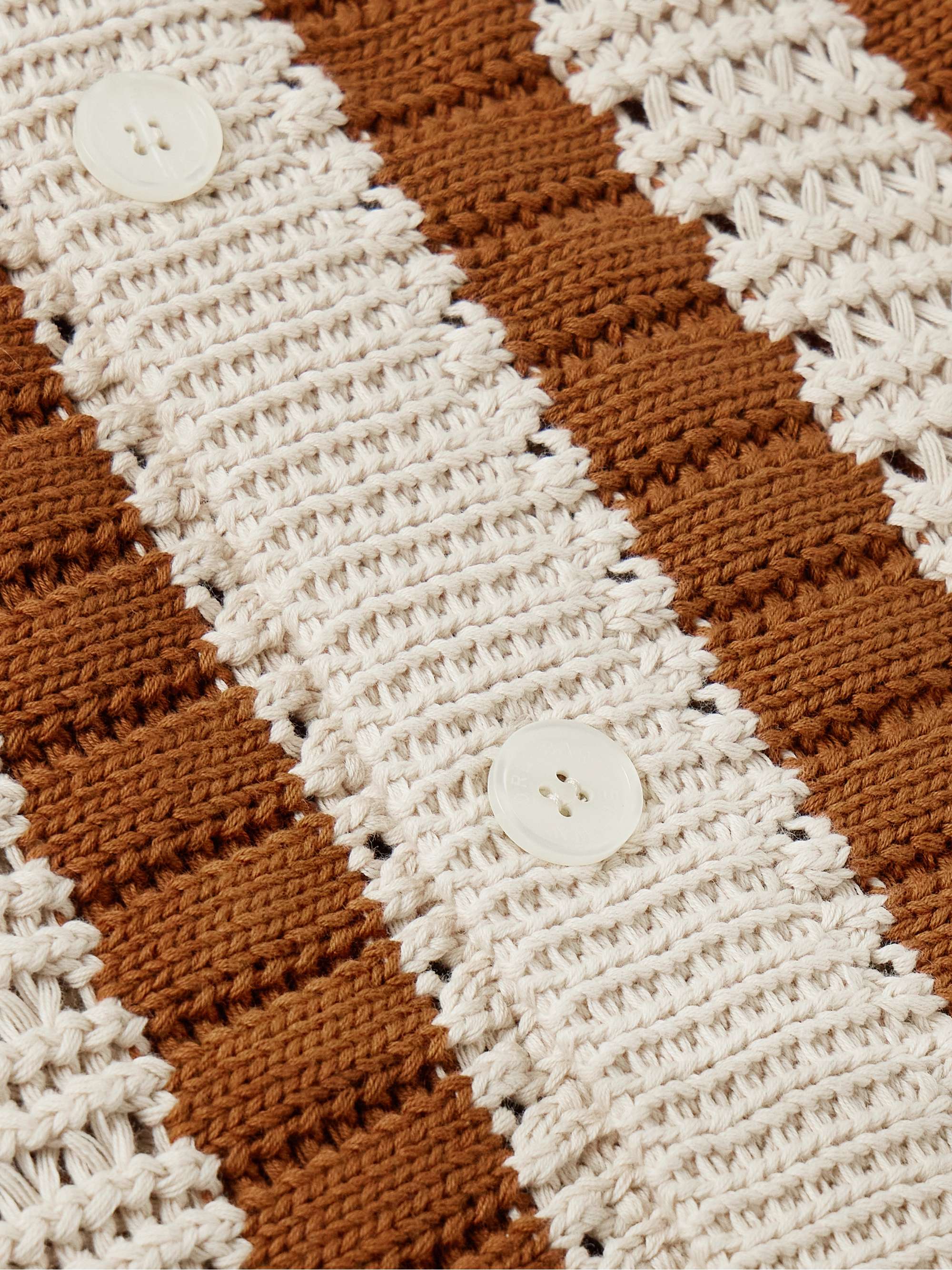 Thomas Striped Crocheted Cotton Shirt view