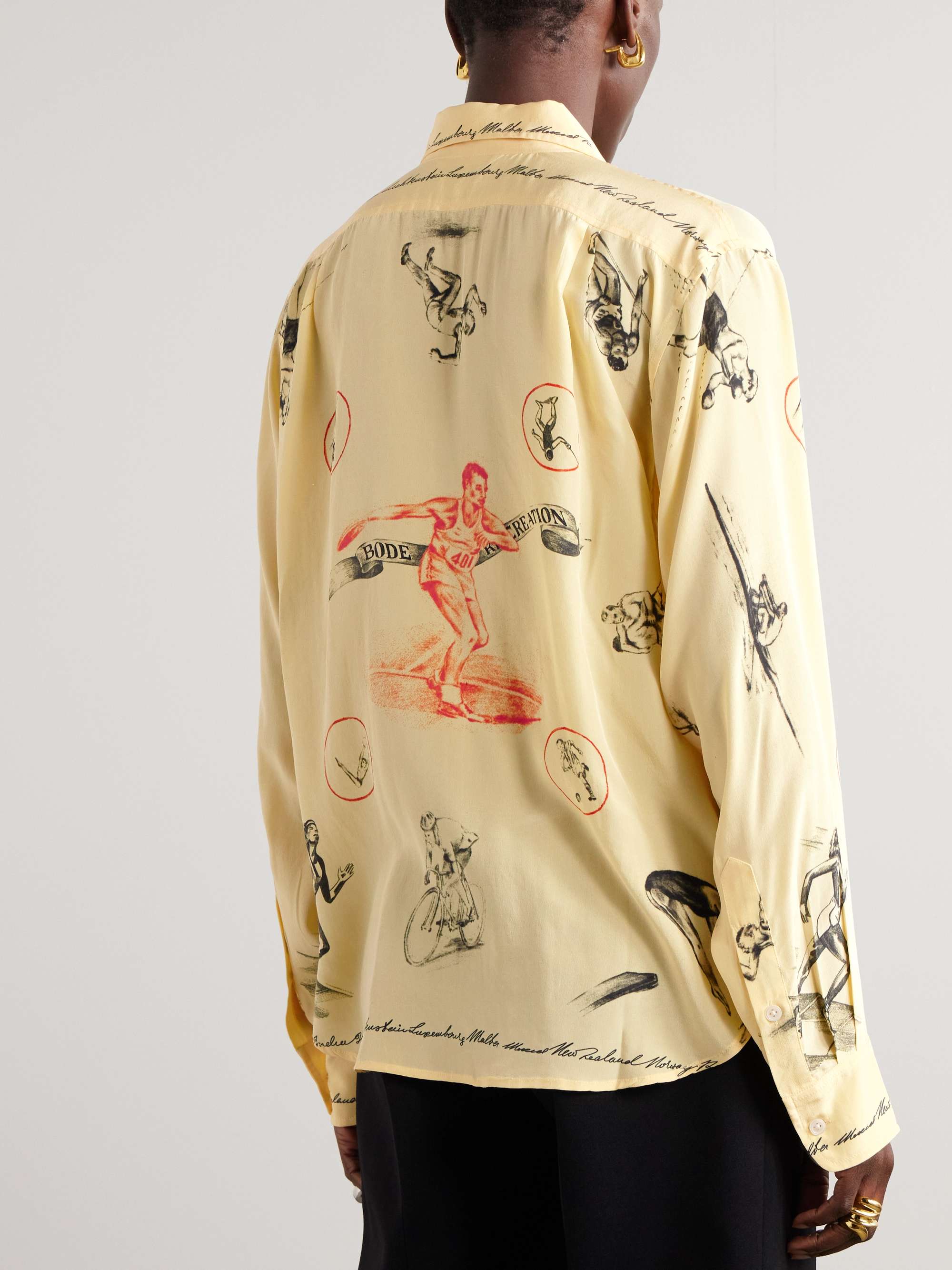 Games printed silk-voile shirt view