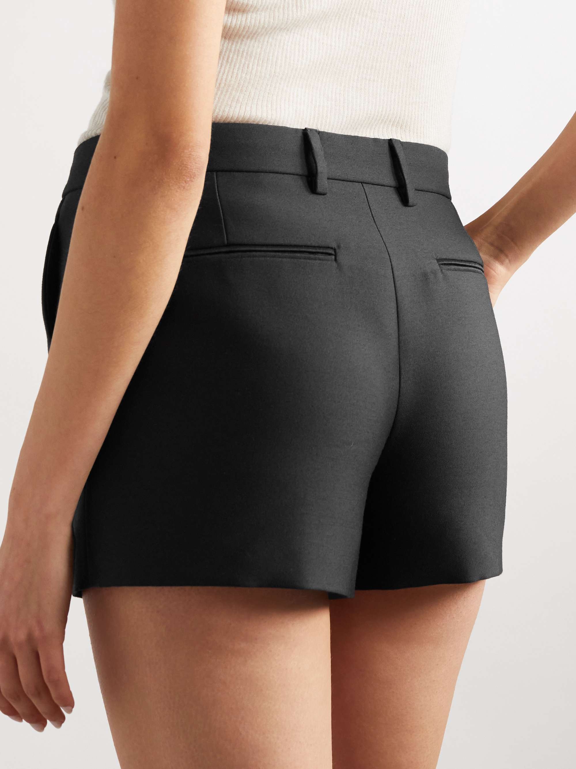 Wool and silk-blend crepe shorts view