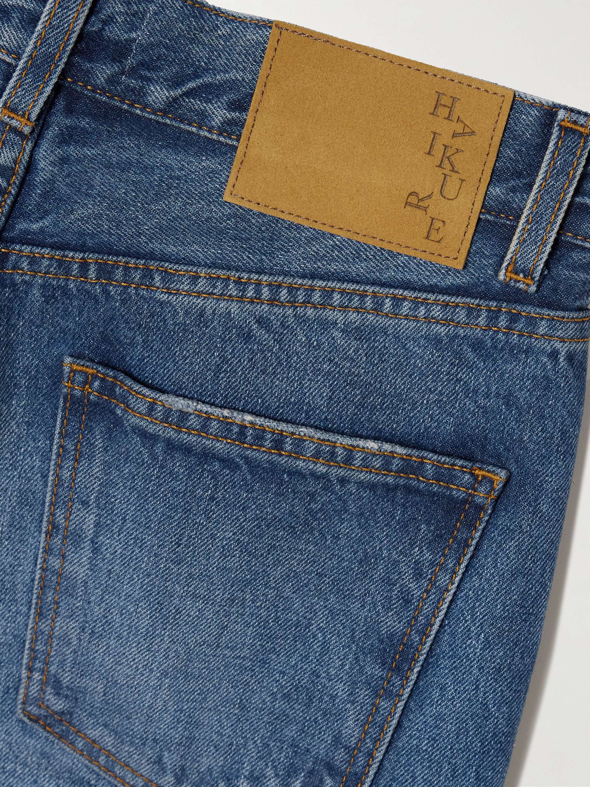 Korea distressed high-rise wide-leg jeans view