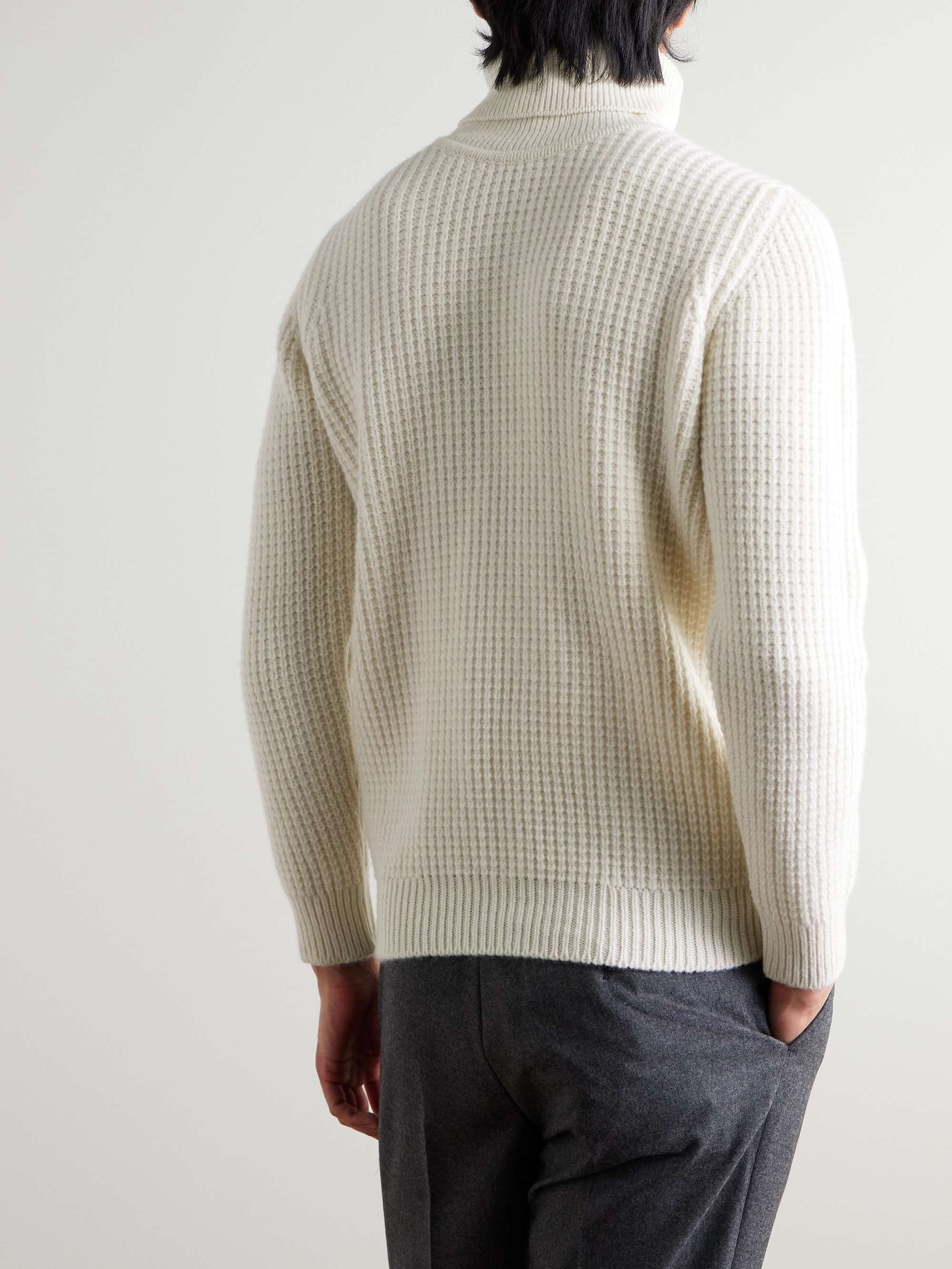 Cliveden Waffle-Knit Wool Rollneck Sweater view