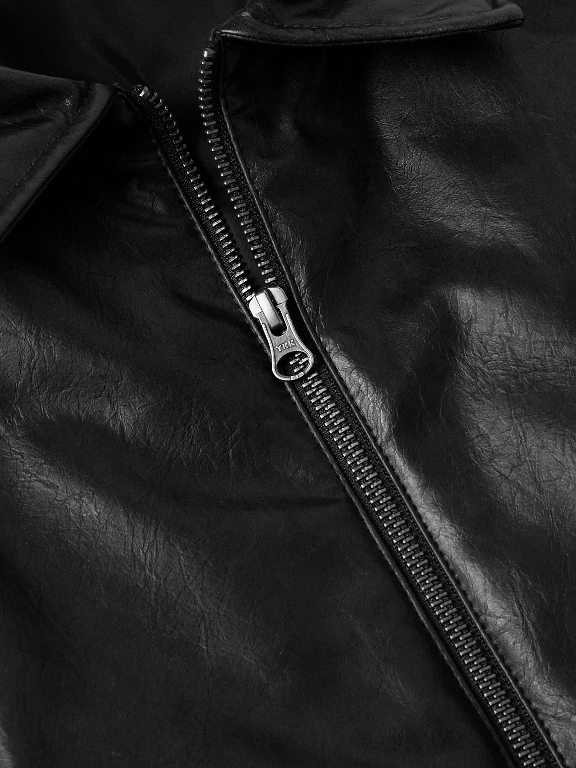 Padded Crinkled Faux Leather Blouson Jacket view