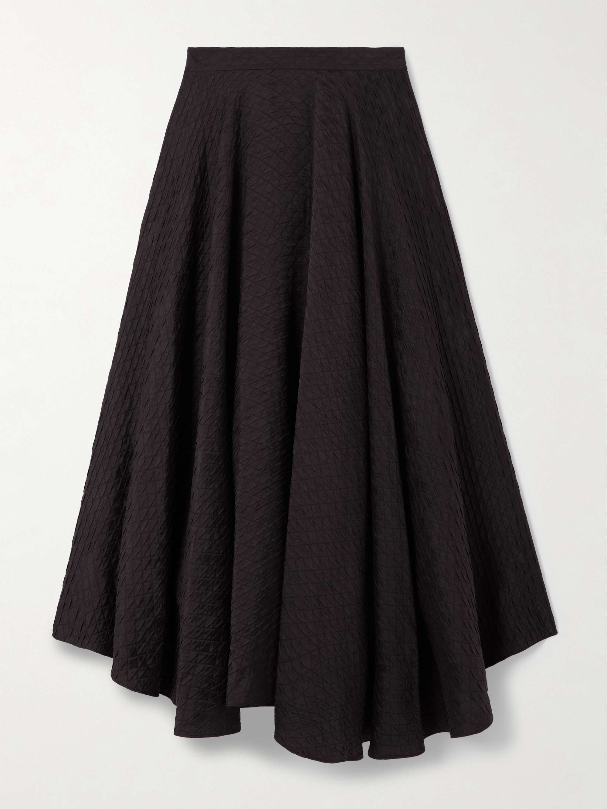 Elise quilted silk-cloqué midi skirt view