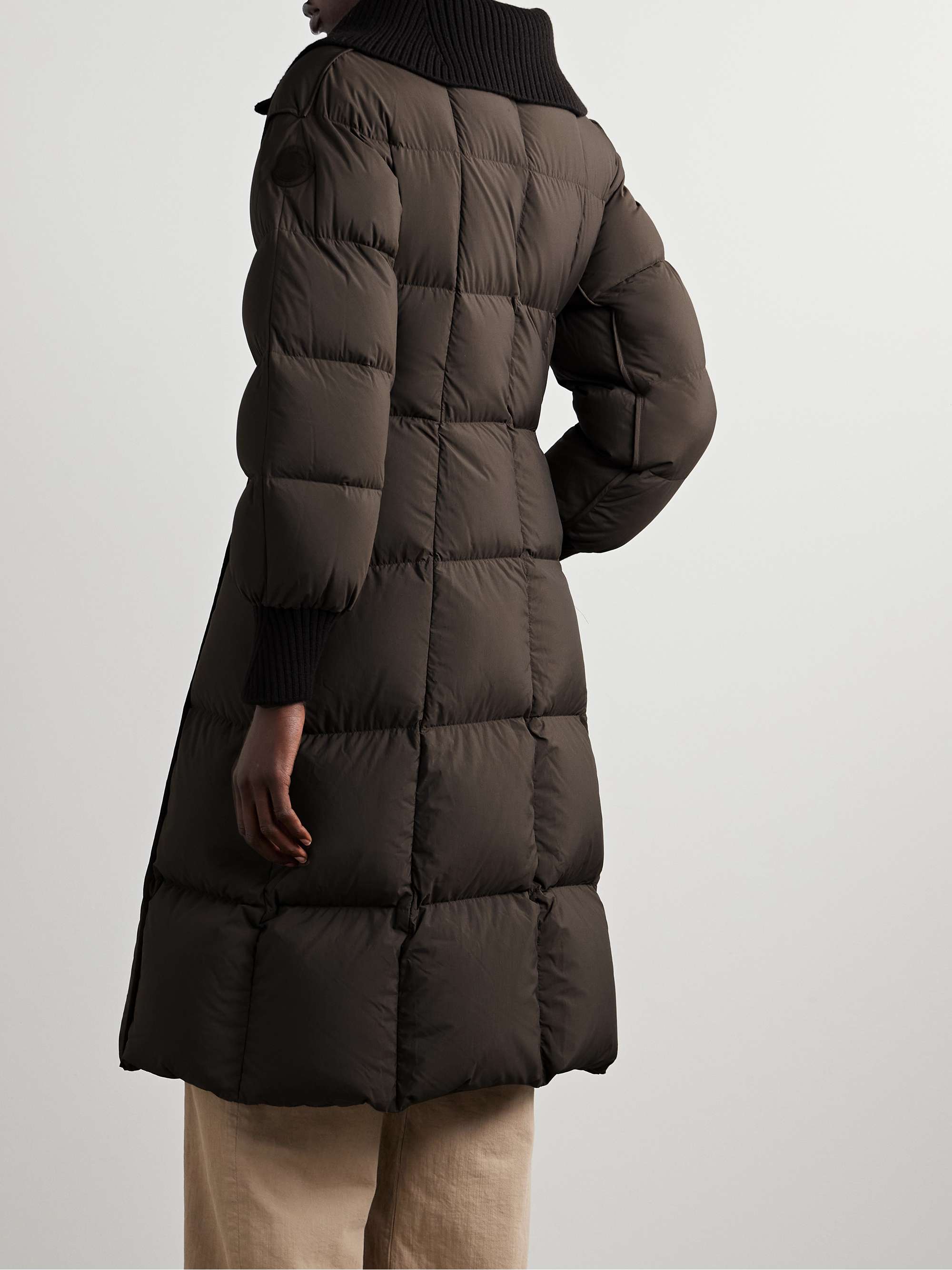 Brerelle ribbed-knit trimmed quilted shell down coat view