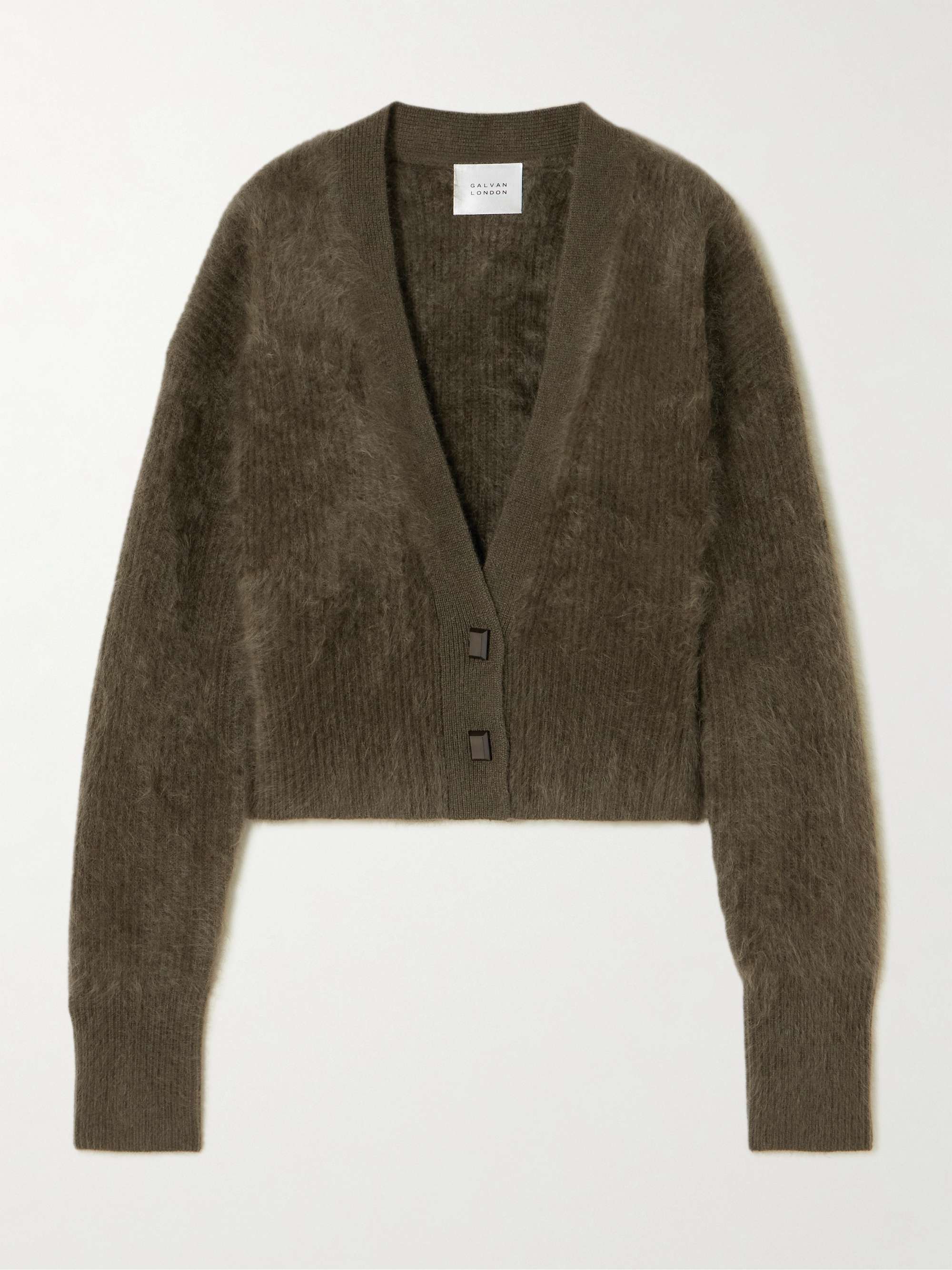 Loom brushed cashmere-blend cardigan view