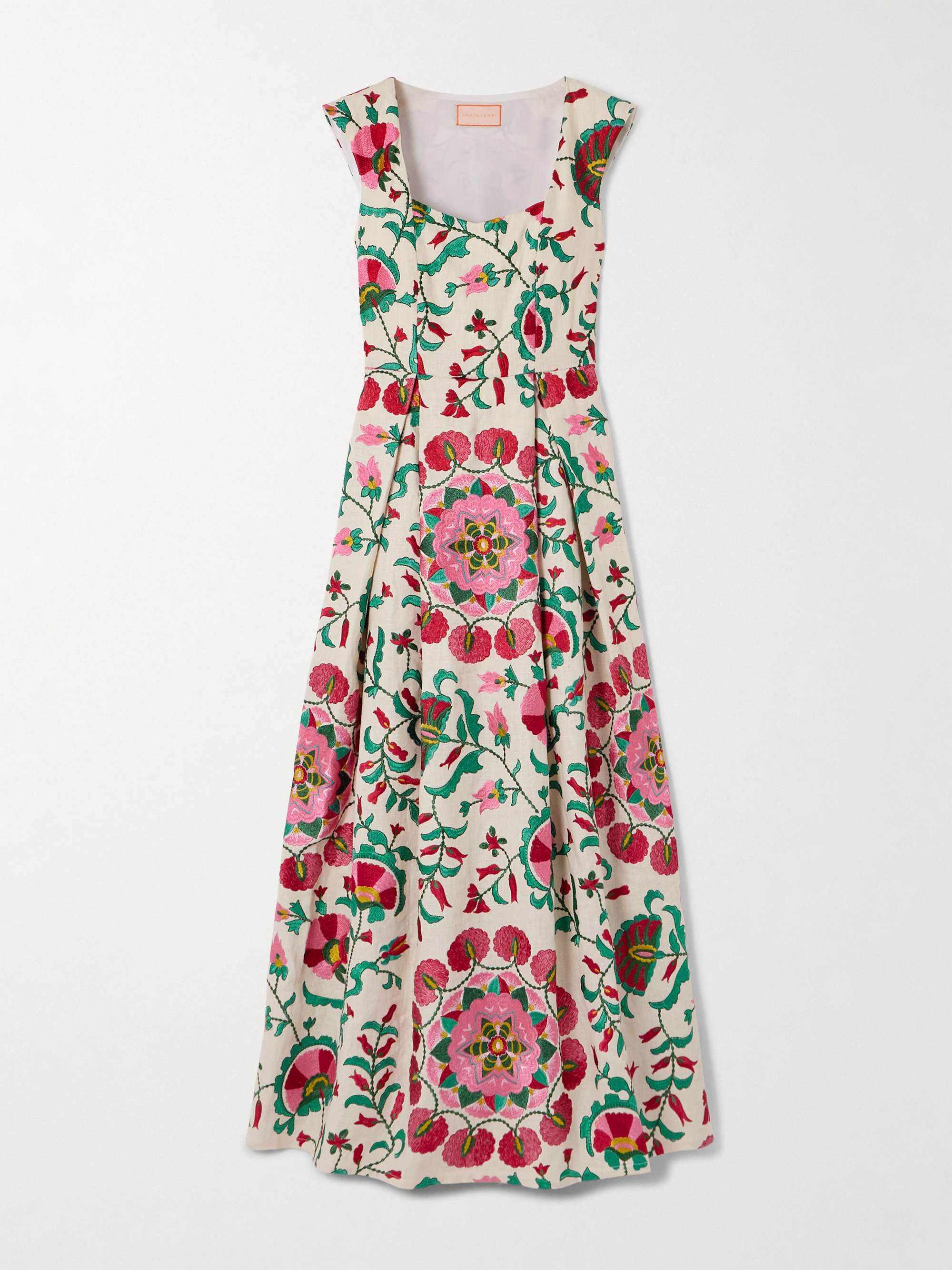 Guenda embroidered linen-blend maxi dress view