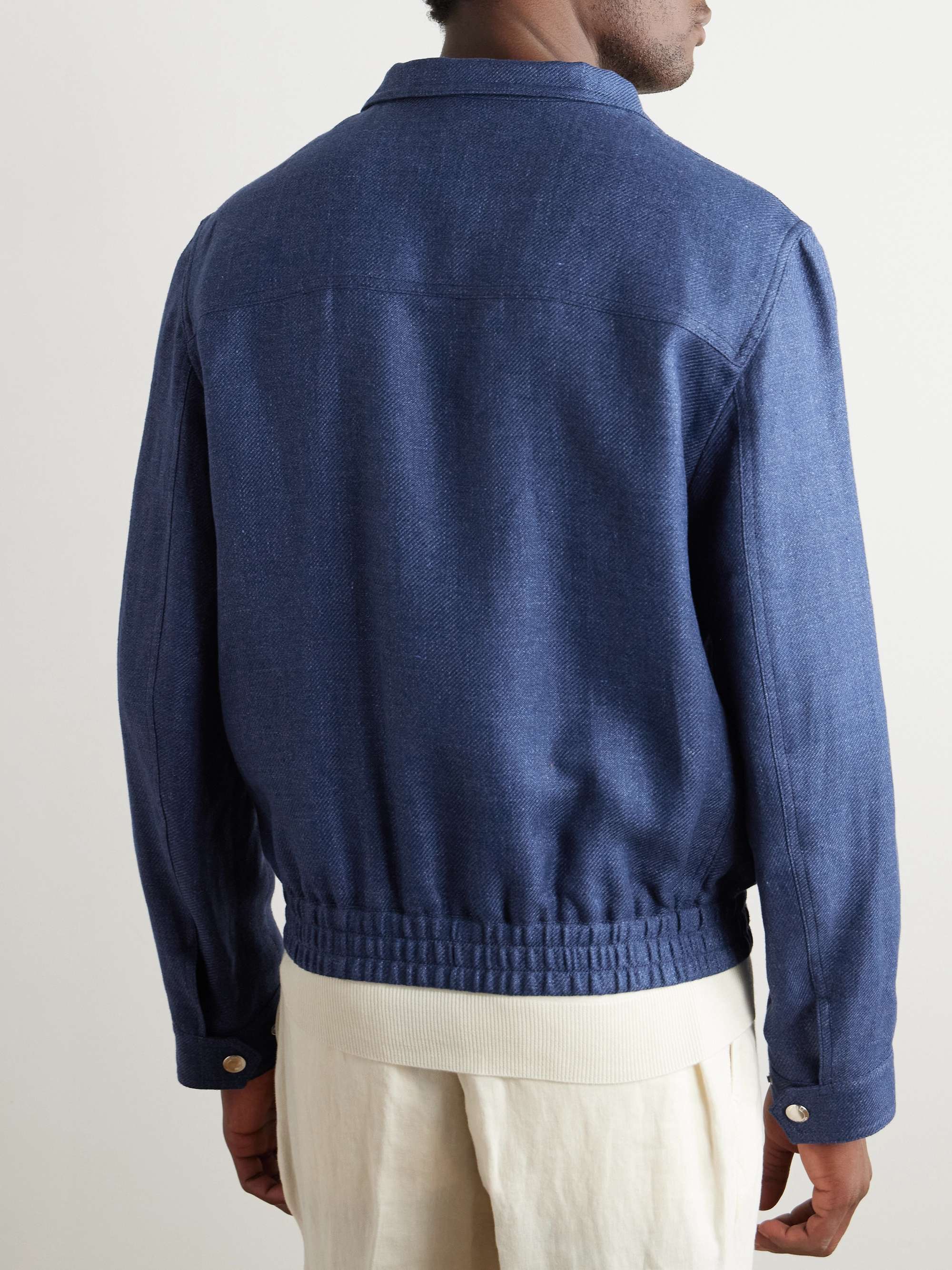 Linen, Wool and Silk-Blend Bomber Jacket view