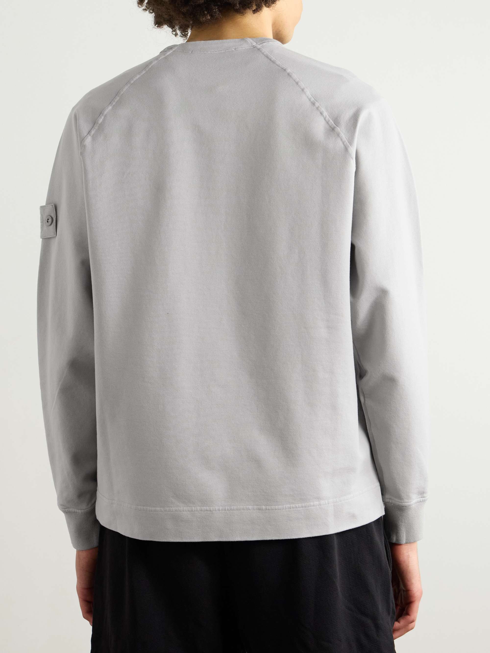 Ghost Logo-Appliquéd Garment-Dyed Cotton-Blend Jersey Sweatshirt view
