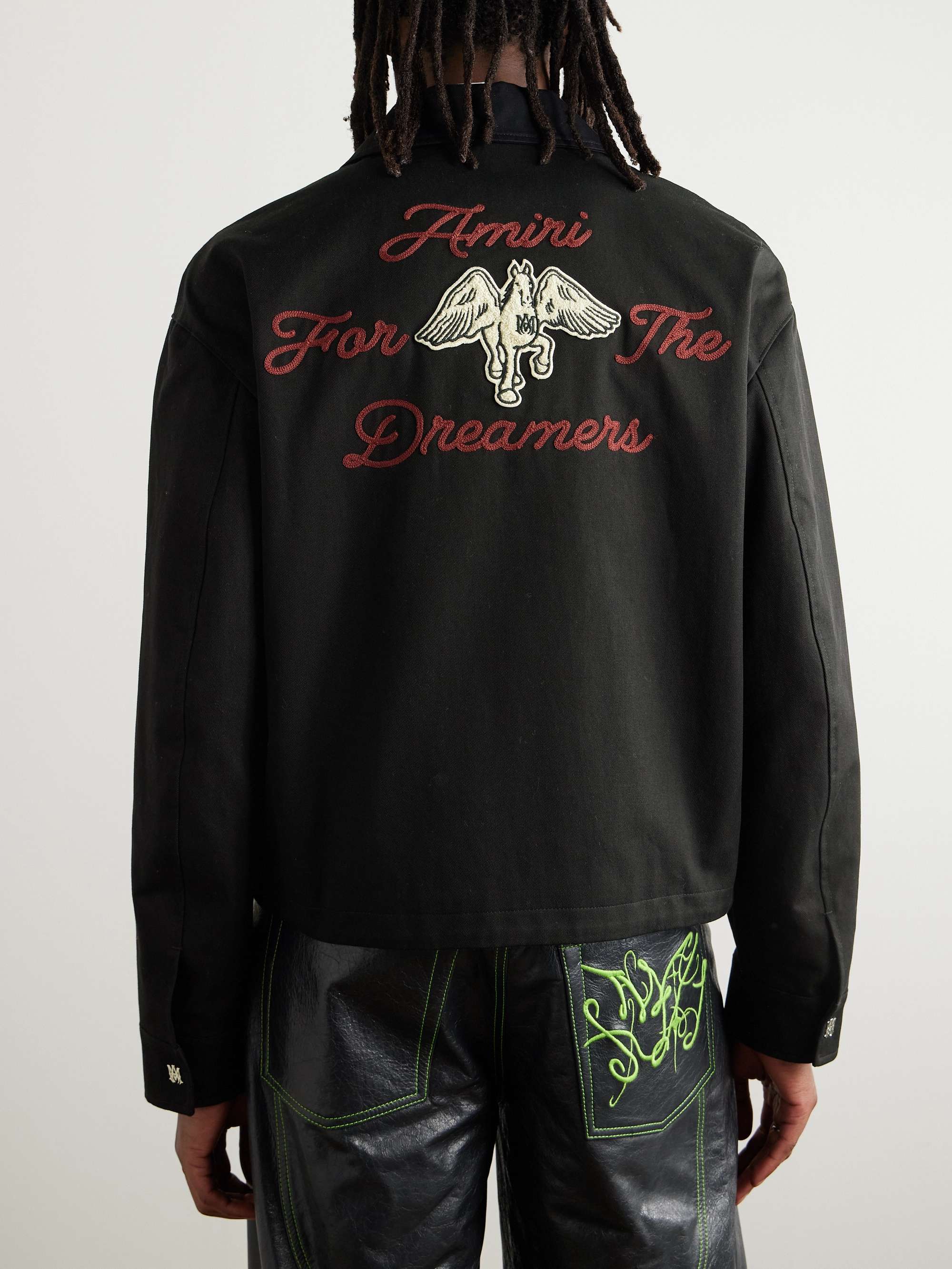 Logo-Embroidered Appliquéd Cotton-Twill Jacket view