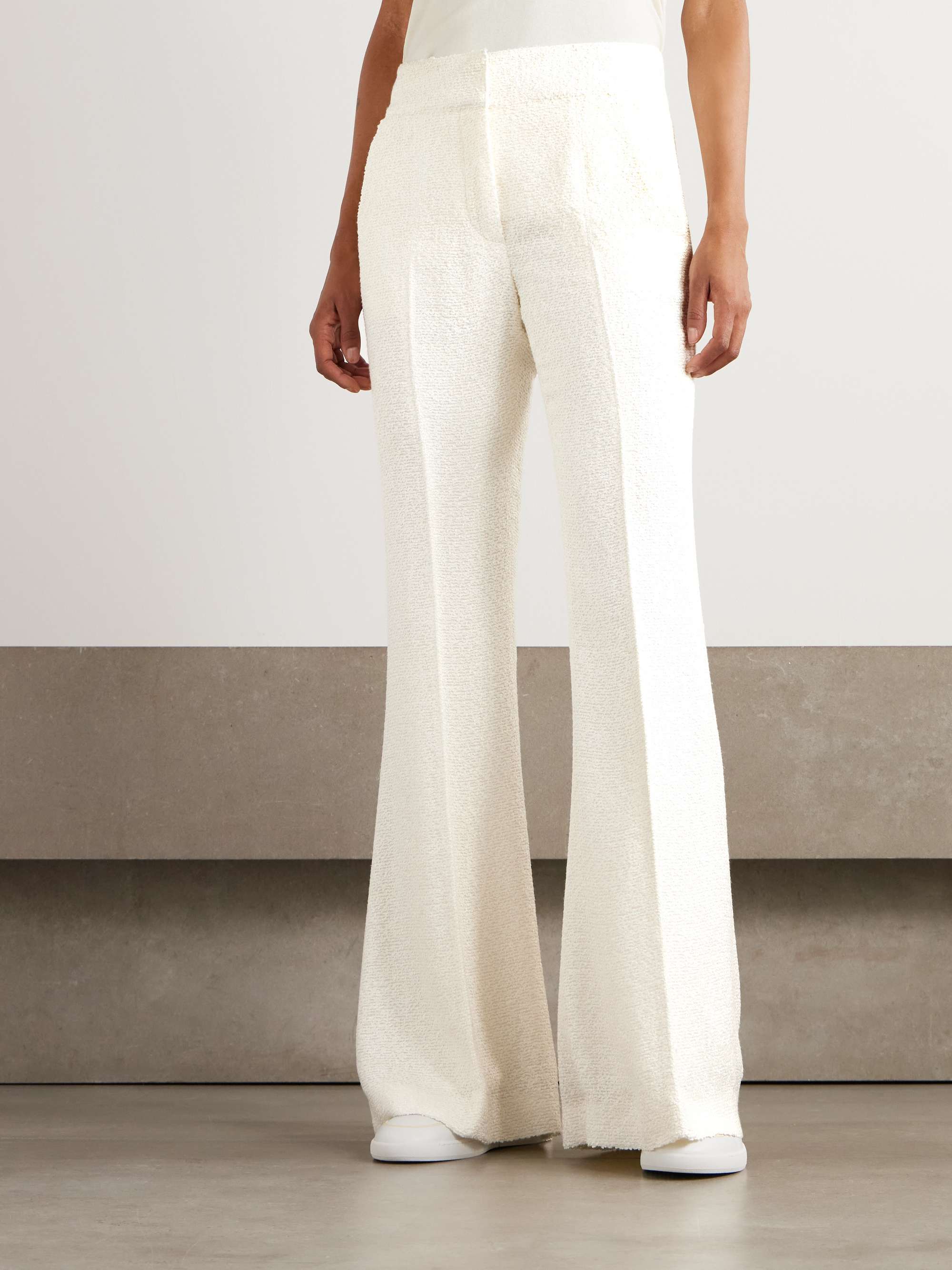 Rhein silk-bouclé flared pants view