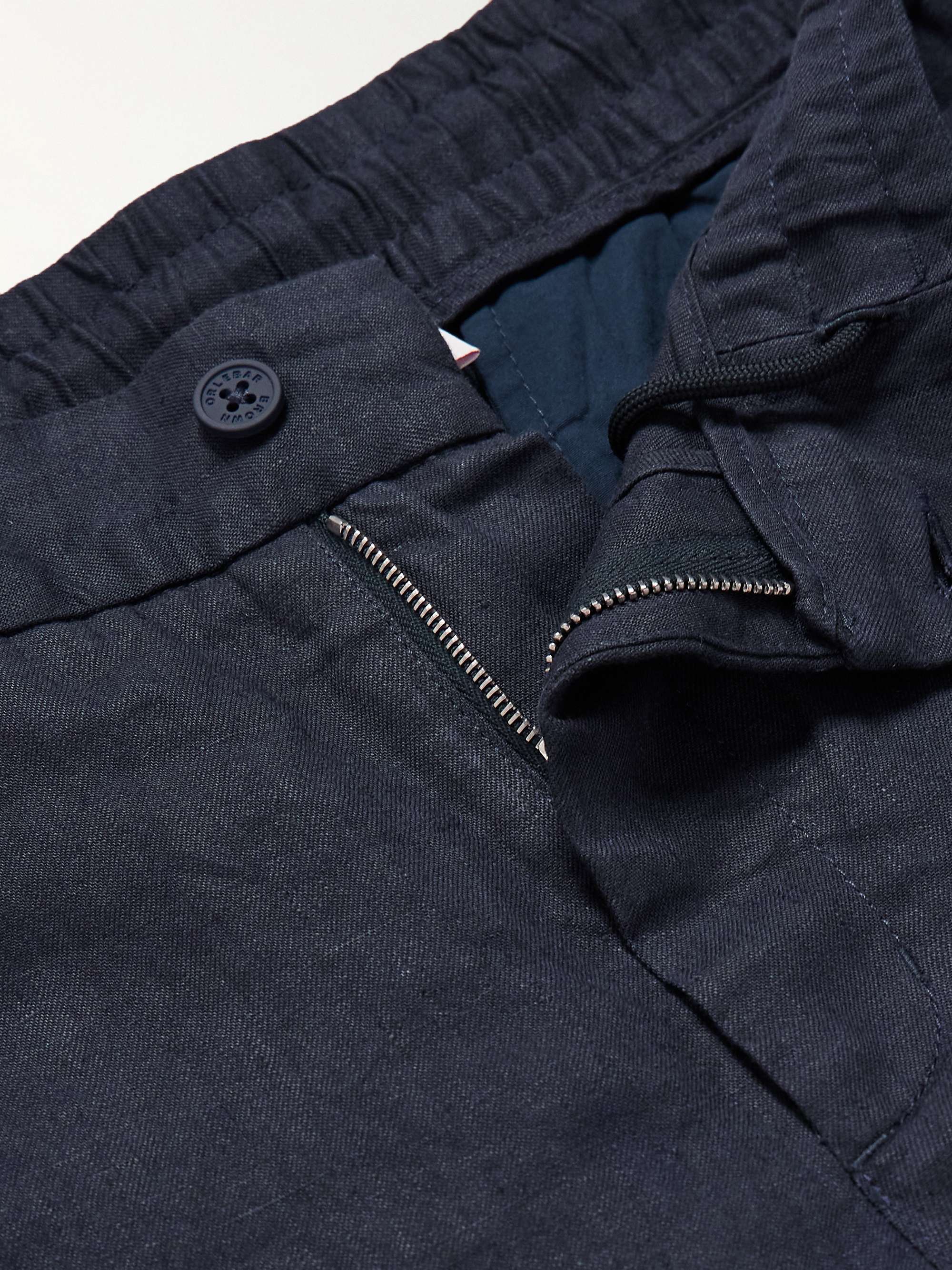 Cornell Slim-Fit Straight-Leg Washed Linen Trousers view