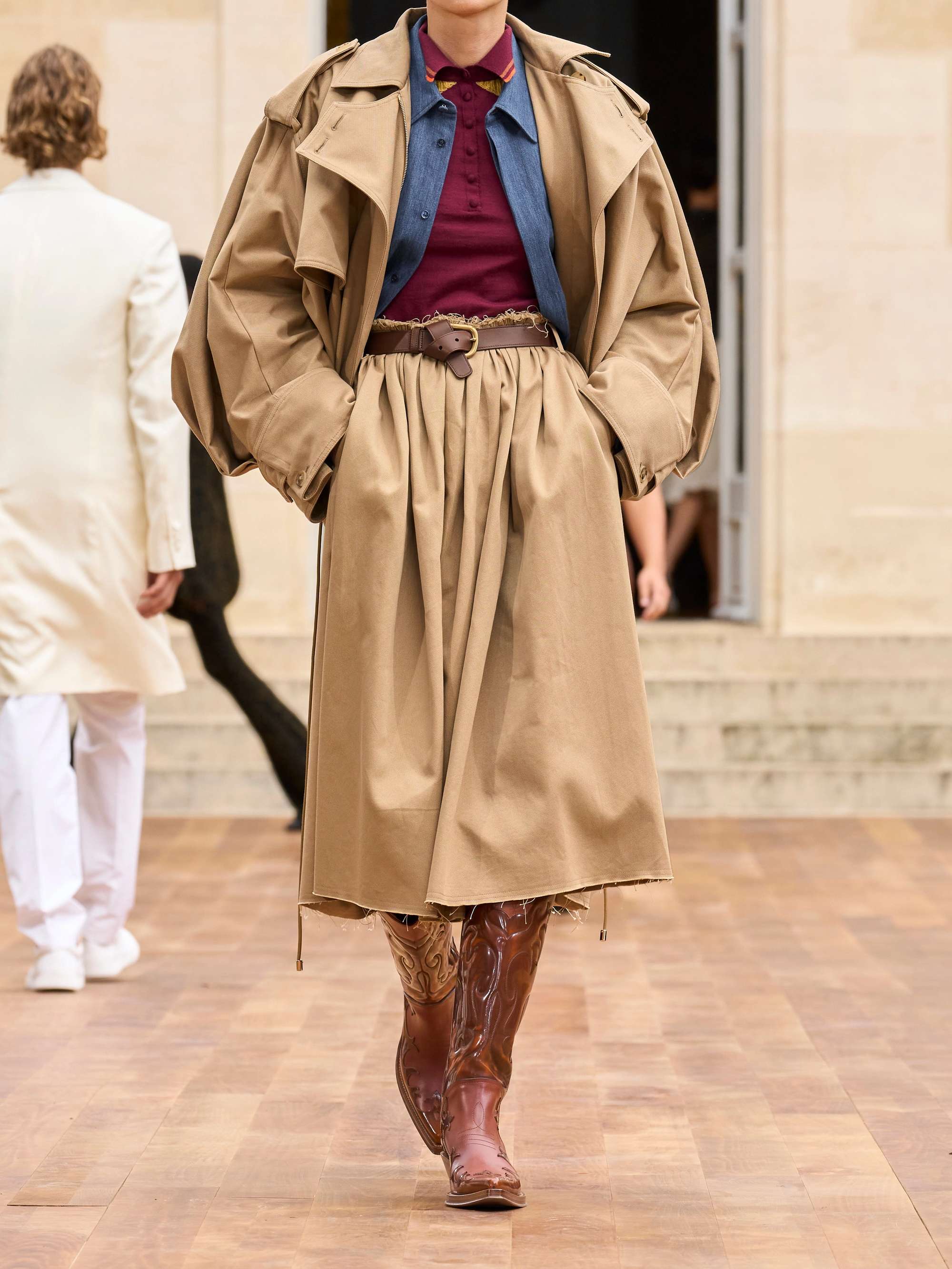 Chiara cotton-twill midi skirt view