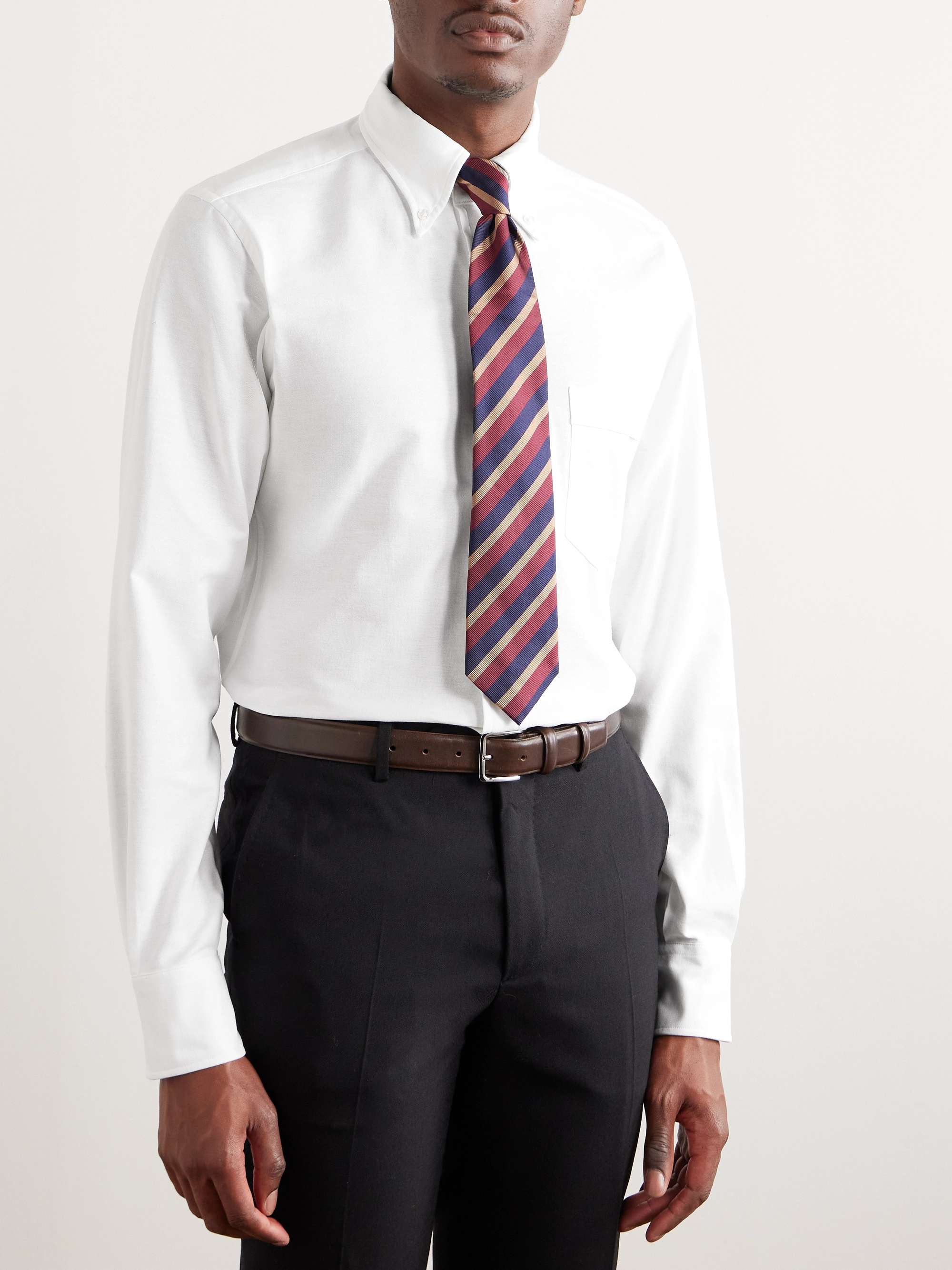White Button-Down Collar Cotton Oxford Shirt view