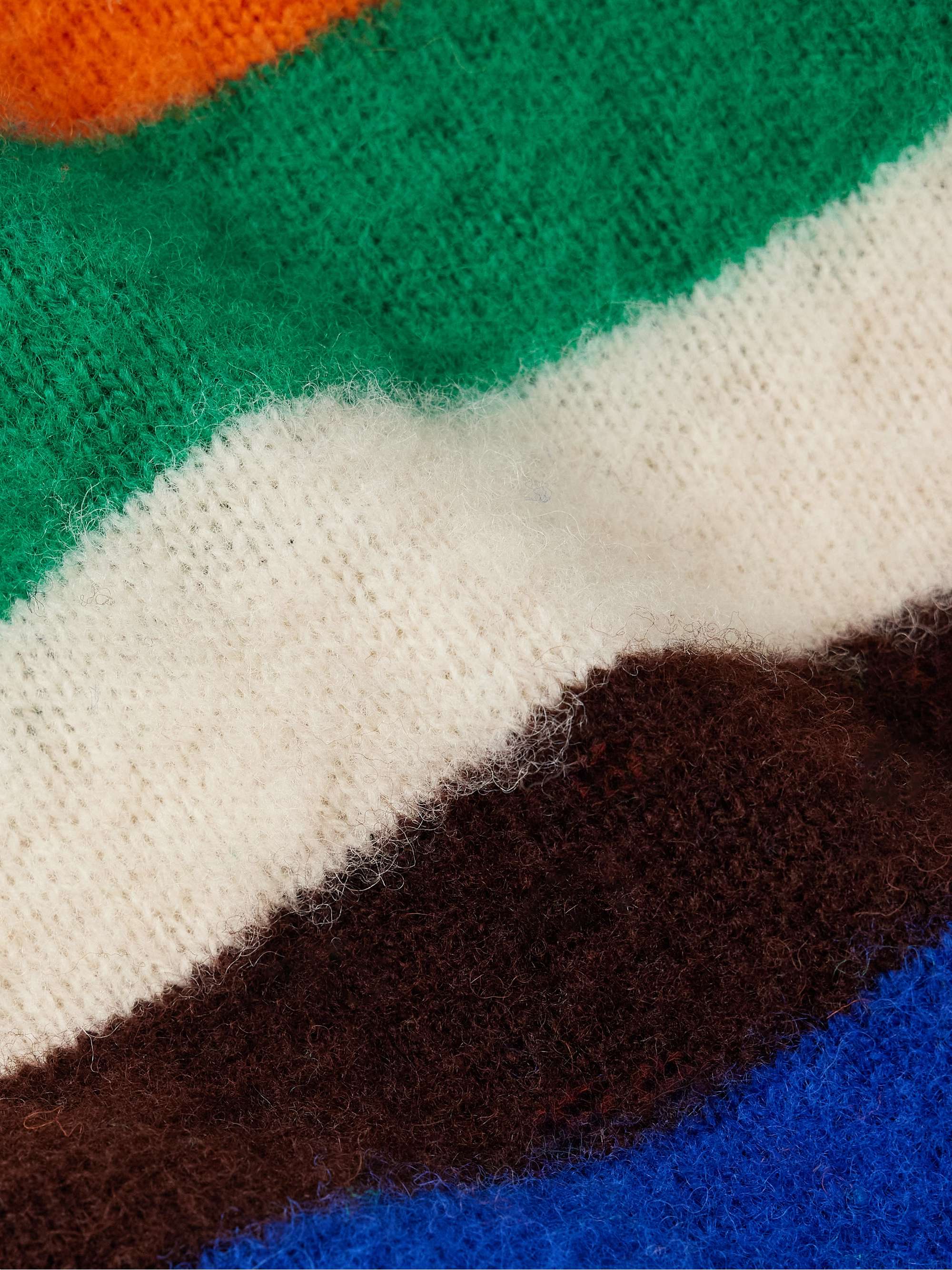 Striped Brushed-Wool Sweater view