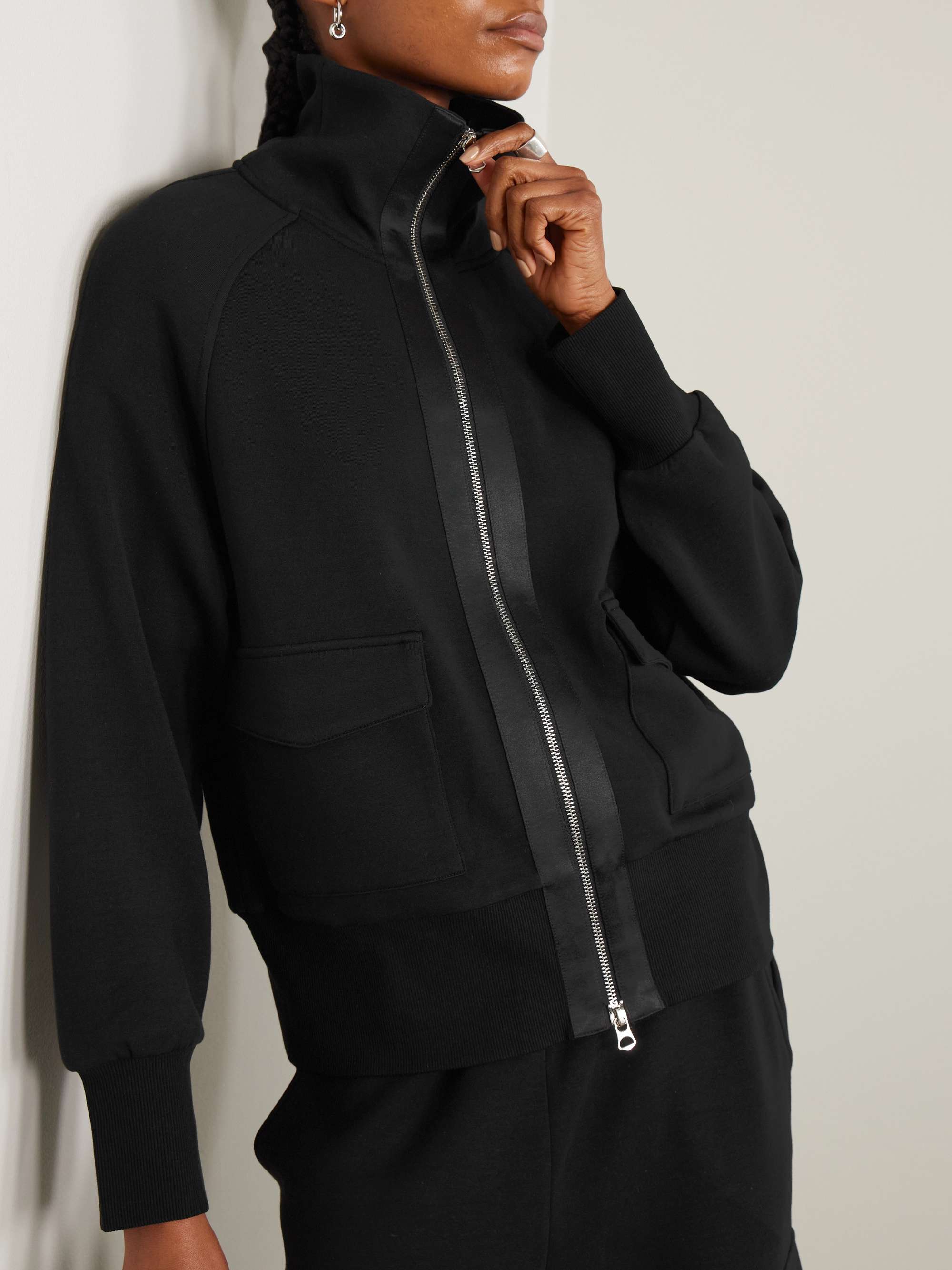 Roxbury satin-trimmed DoubleSoft® zip-up sweatshirt view