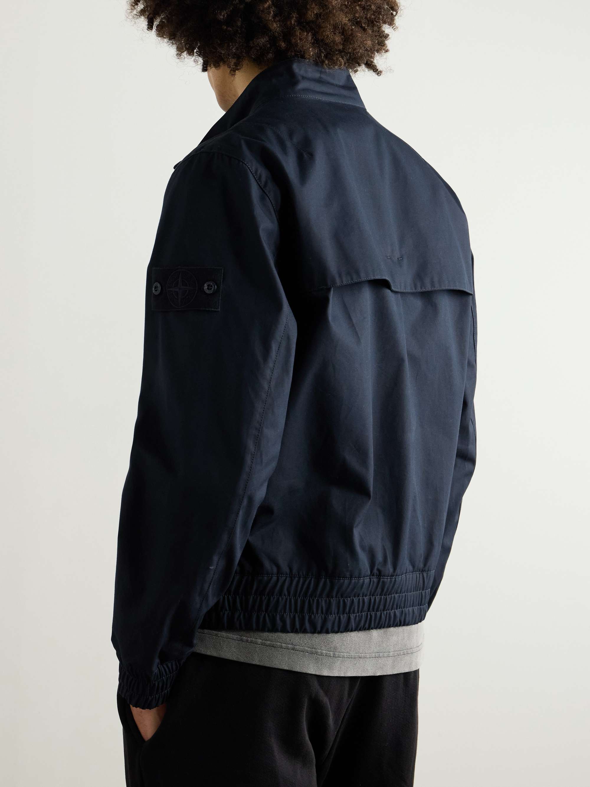 Ghost Logo-Appliquéd Organic Cotton-Canvas Bomber Jacket view