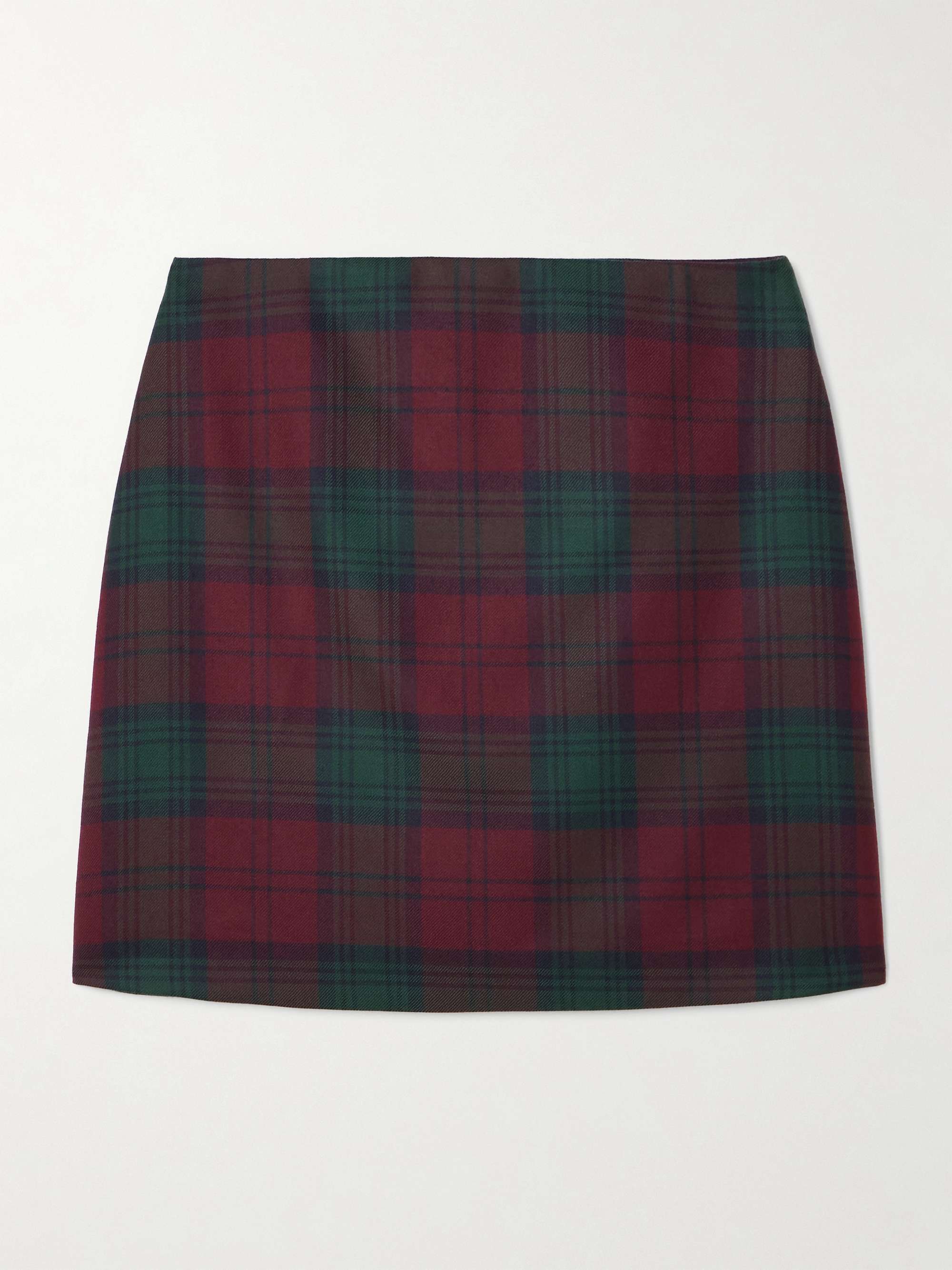 Coci velvet-trimmed checked wool mini skirt view