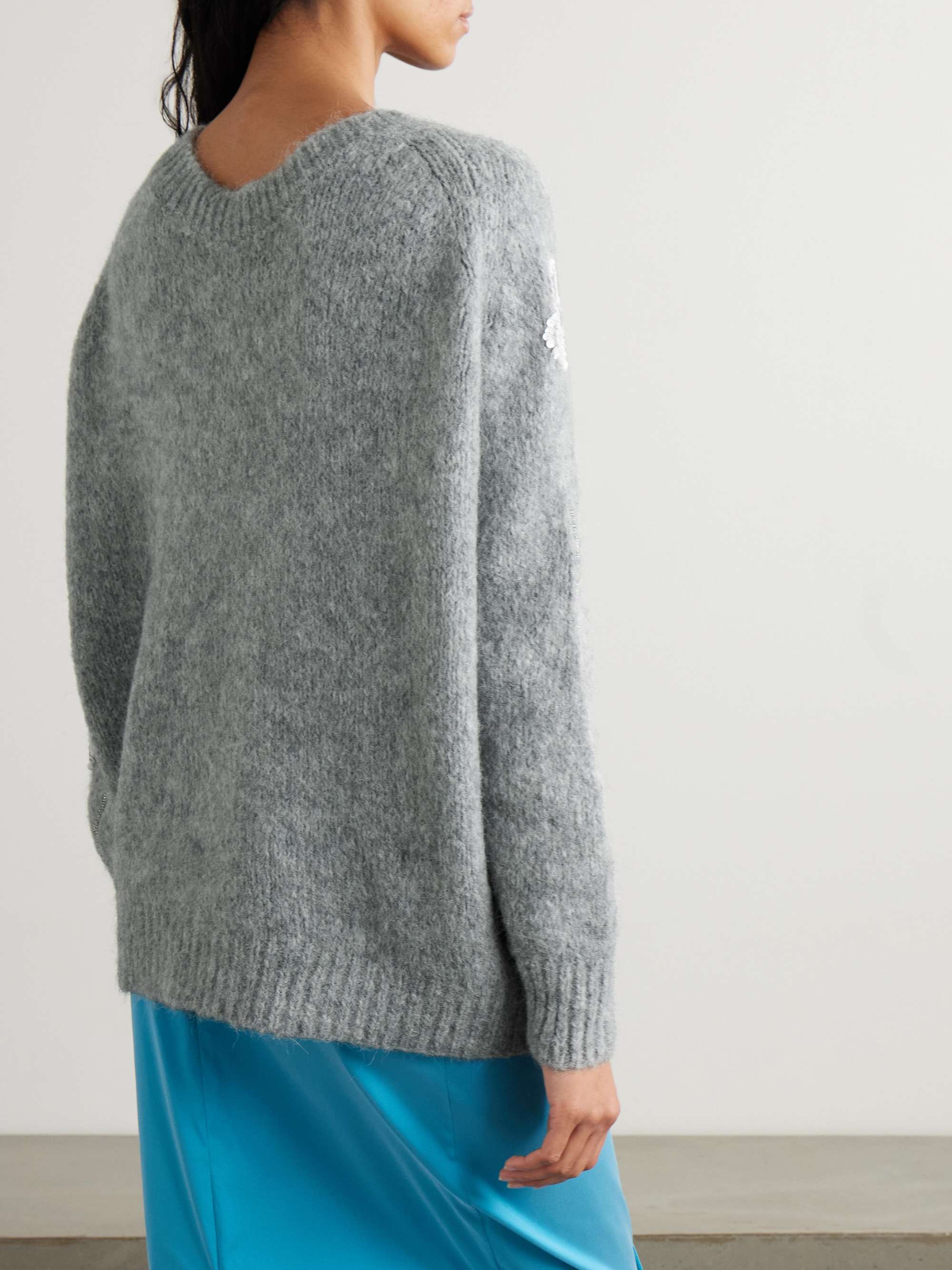 Orchidea crystal and sequin-embellished alpaca-blend sweater view