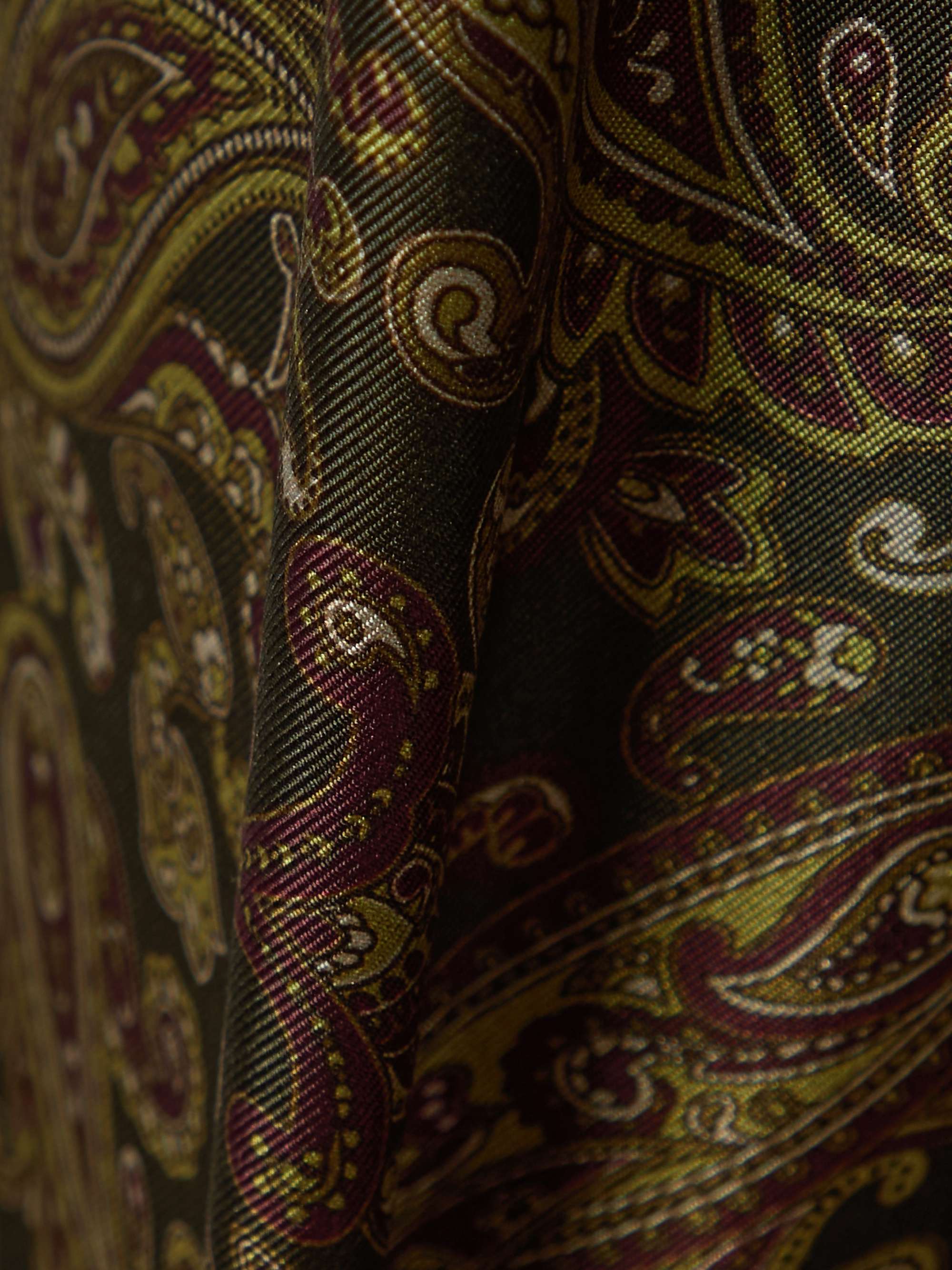 Paisley-print silk-twill wide-leg pants view
