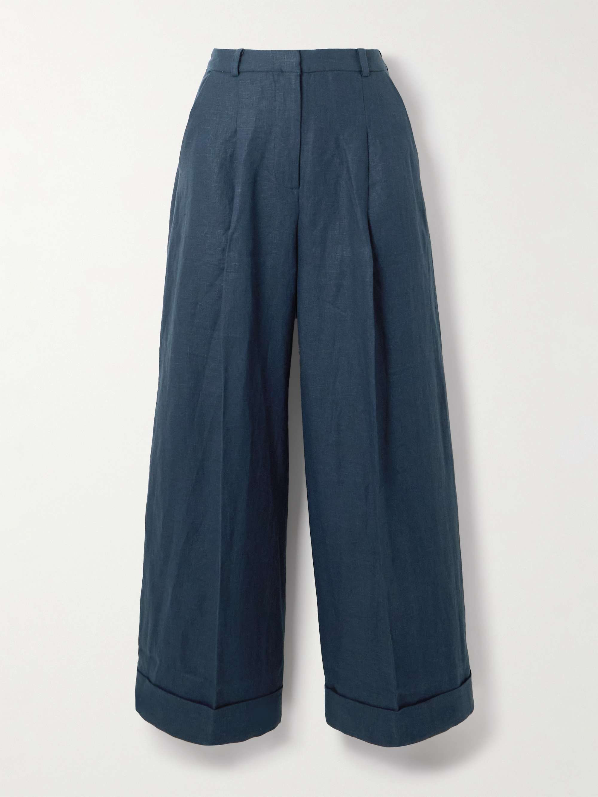 Clove pleated wide-leg linen pants view