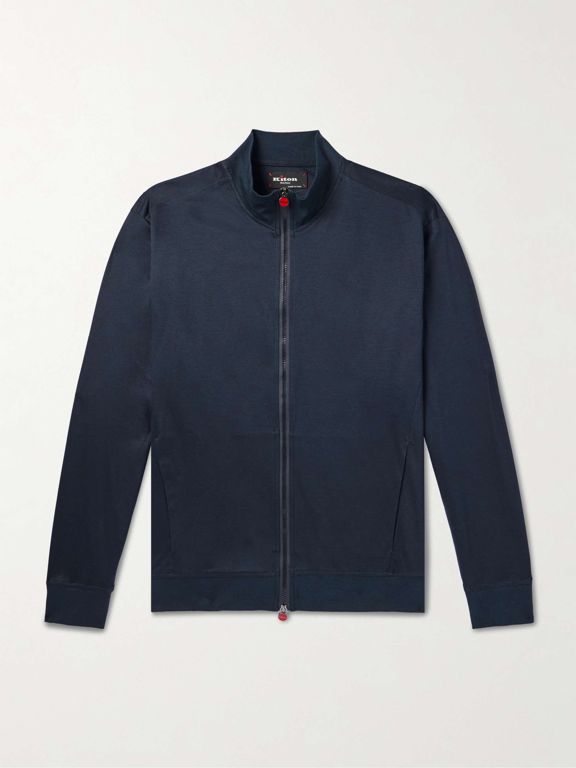 Cotton-Jersey Zip-Up Cardigan view