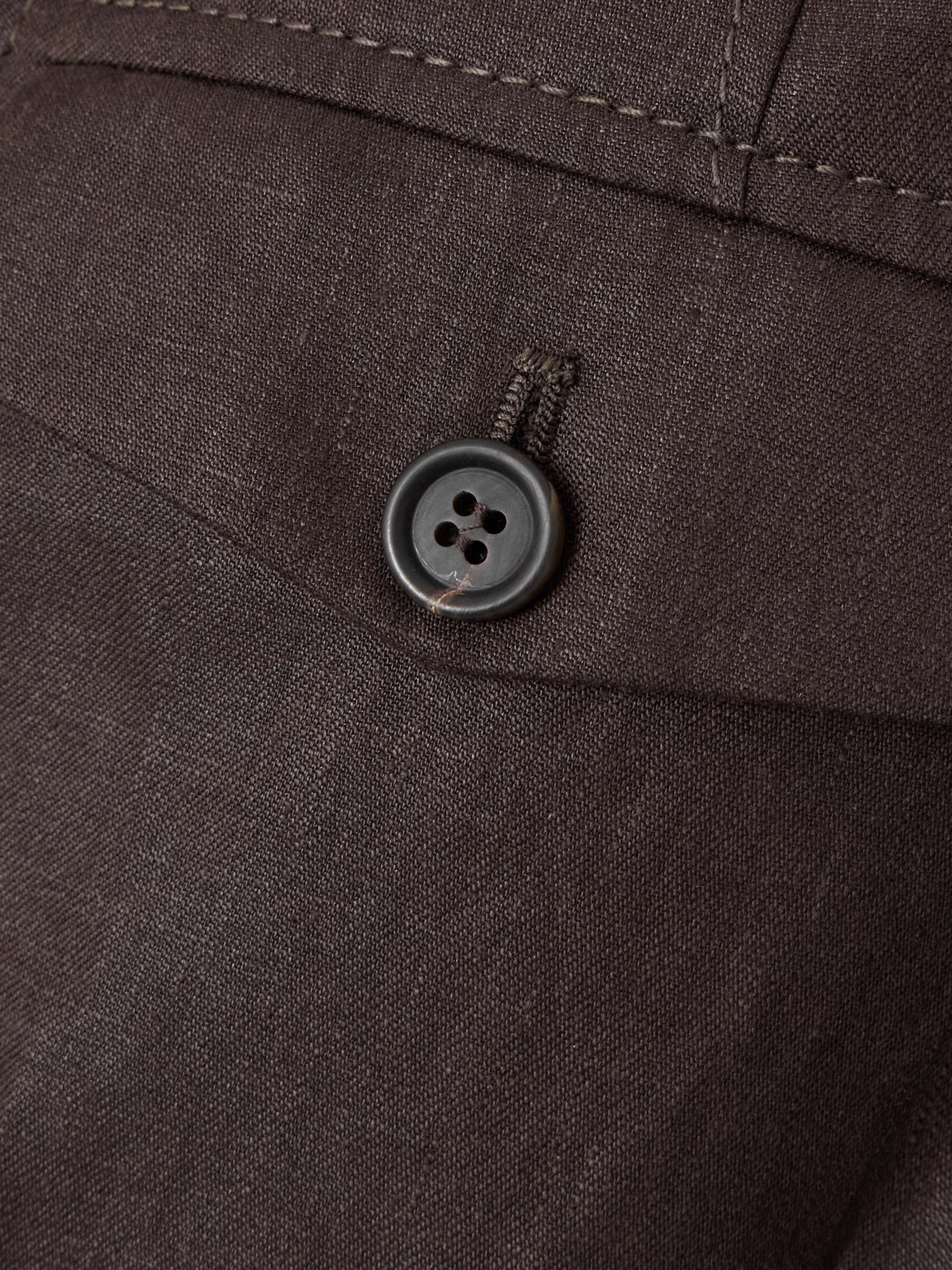 Belted linen tapered pants view