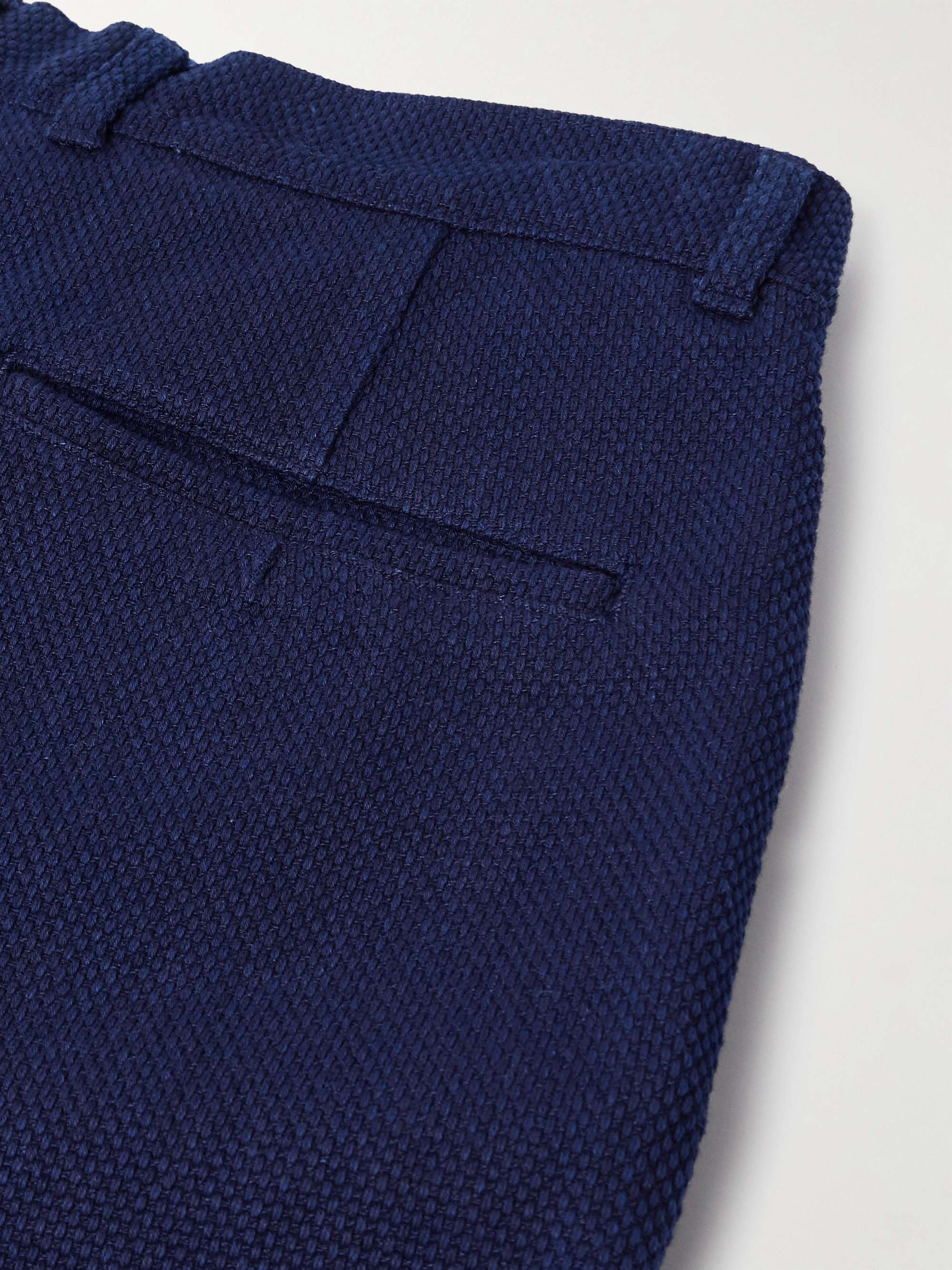Tapered Pleated Cotton Trousers view