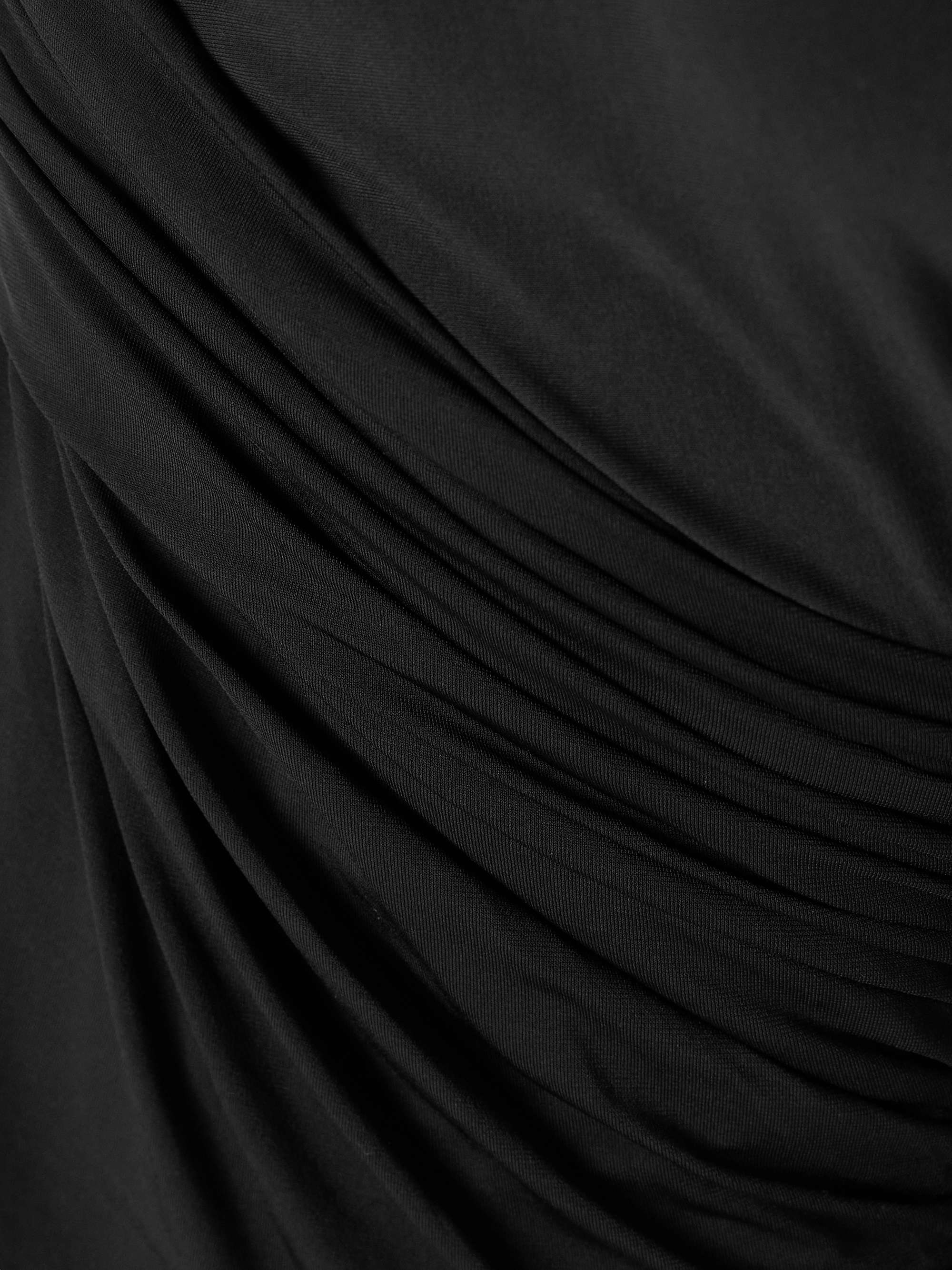 Laon macramé-trimmed draped gathered stretch-jersey top view