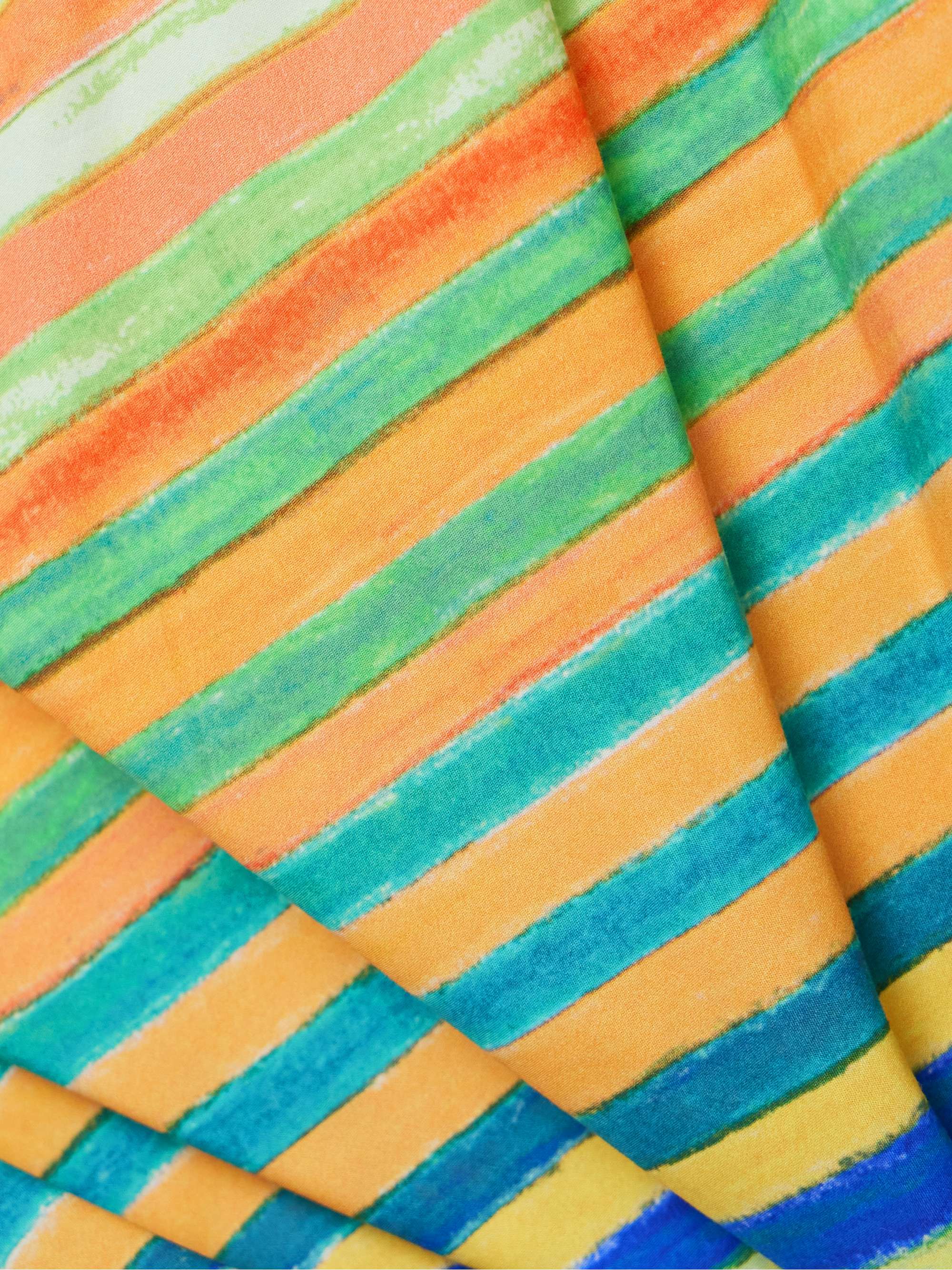 Crayon knotted striped cotton-poplin halterneck top view