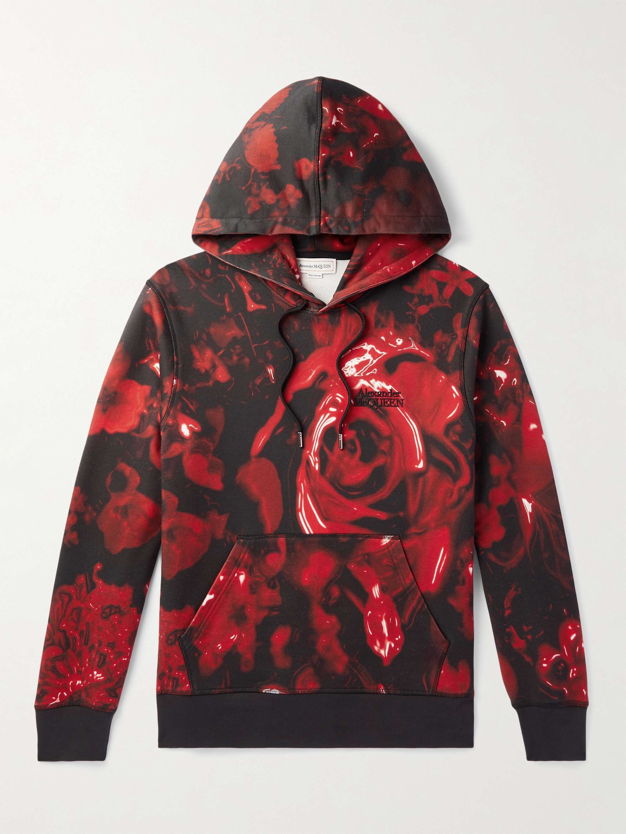 Logo-Embroidered Printed Cotton-Jersey Hoodie view