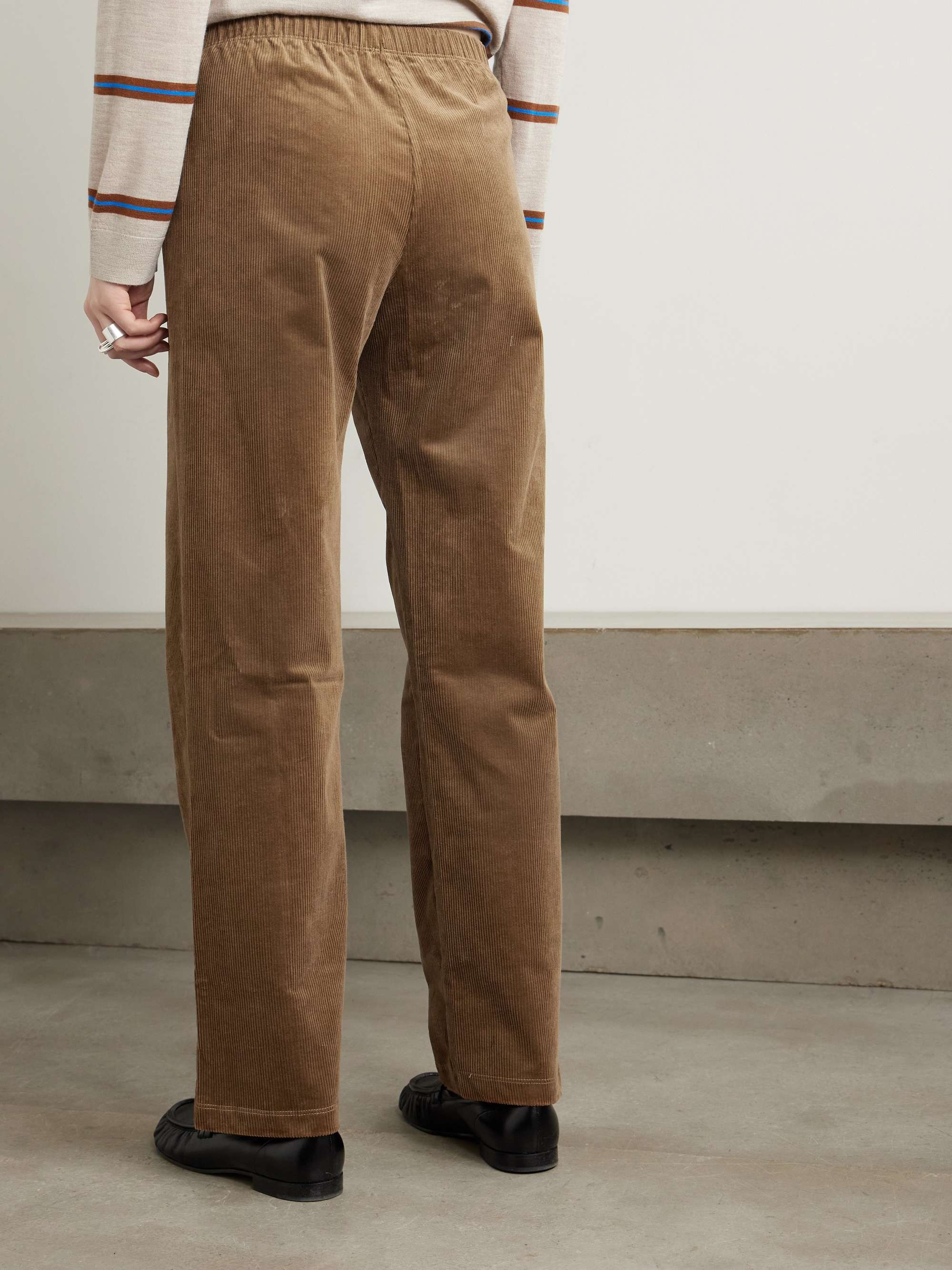 Stretch-cotton corduroy straight-leg pants view
