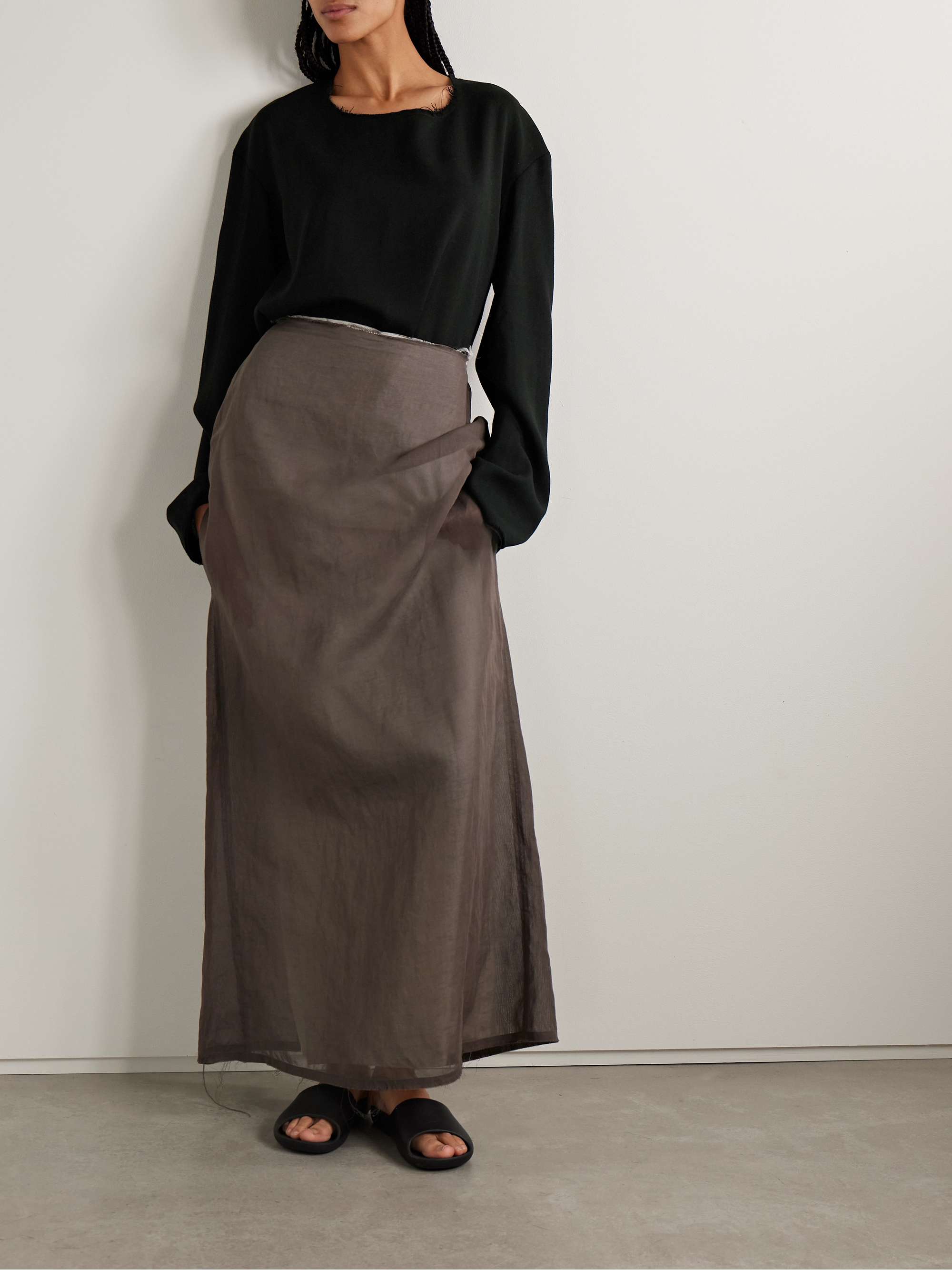 Cattaleya frayed wool-canvas top view