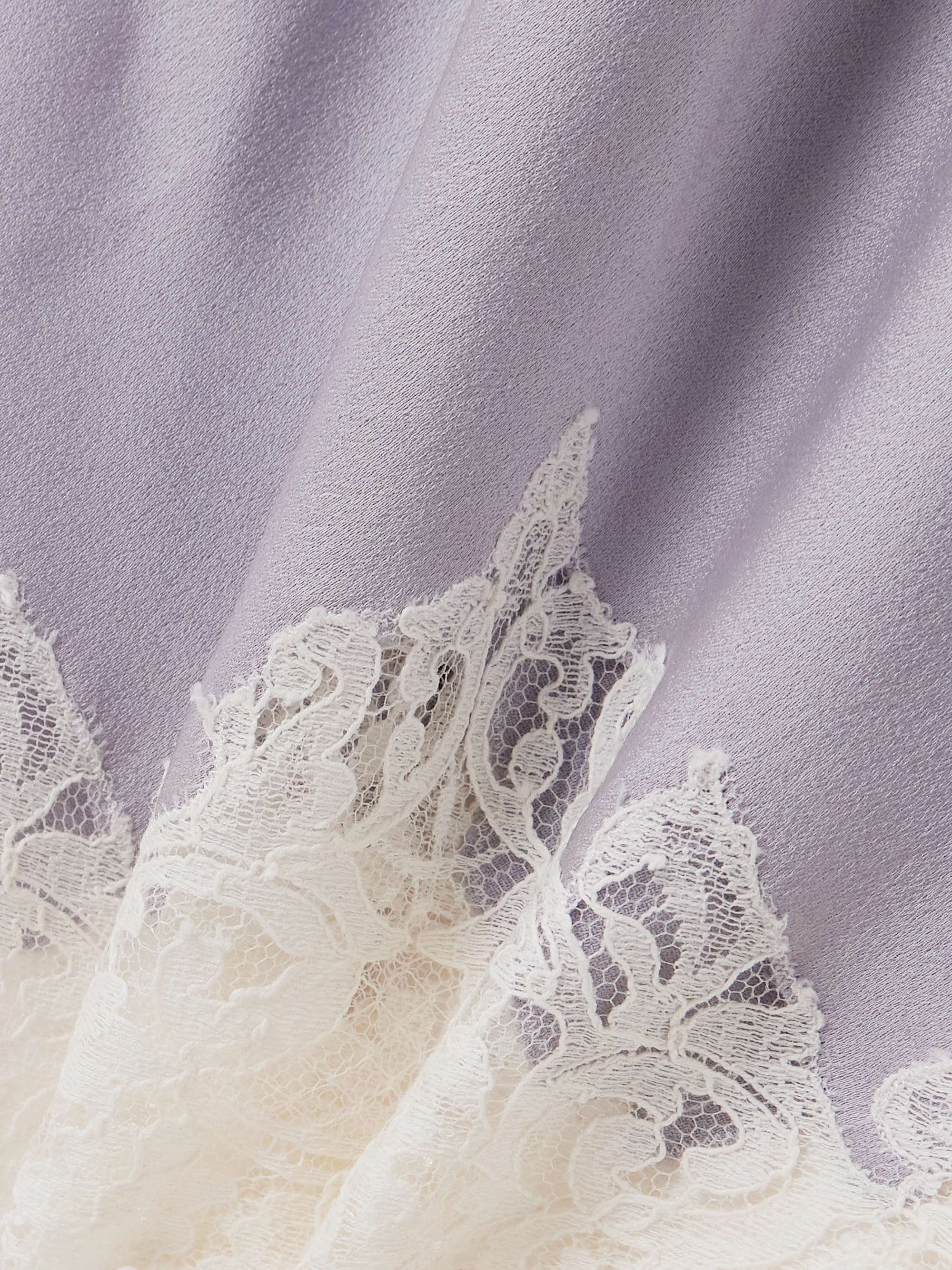 Lace-trimmed satin-crepe dress view
