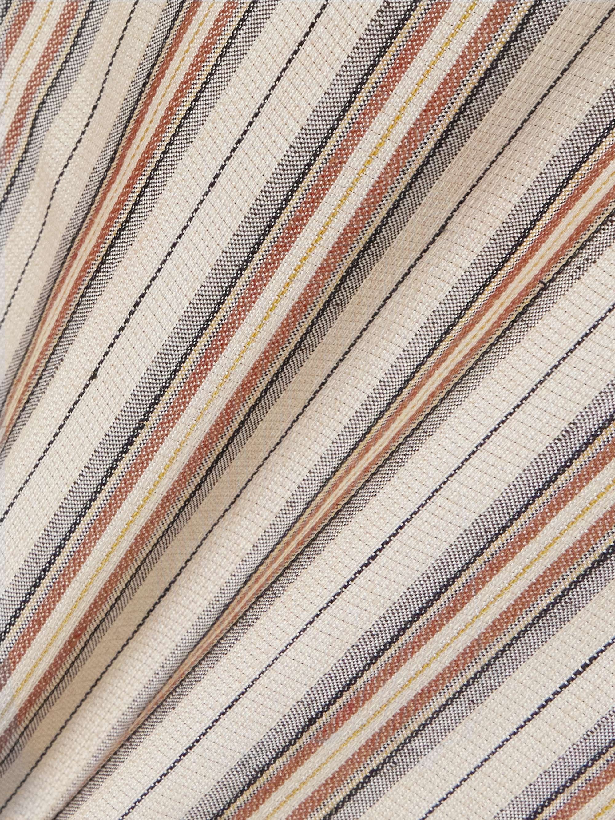 Striped printed linen and silk-blend kaftan view