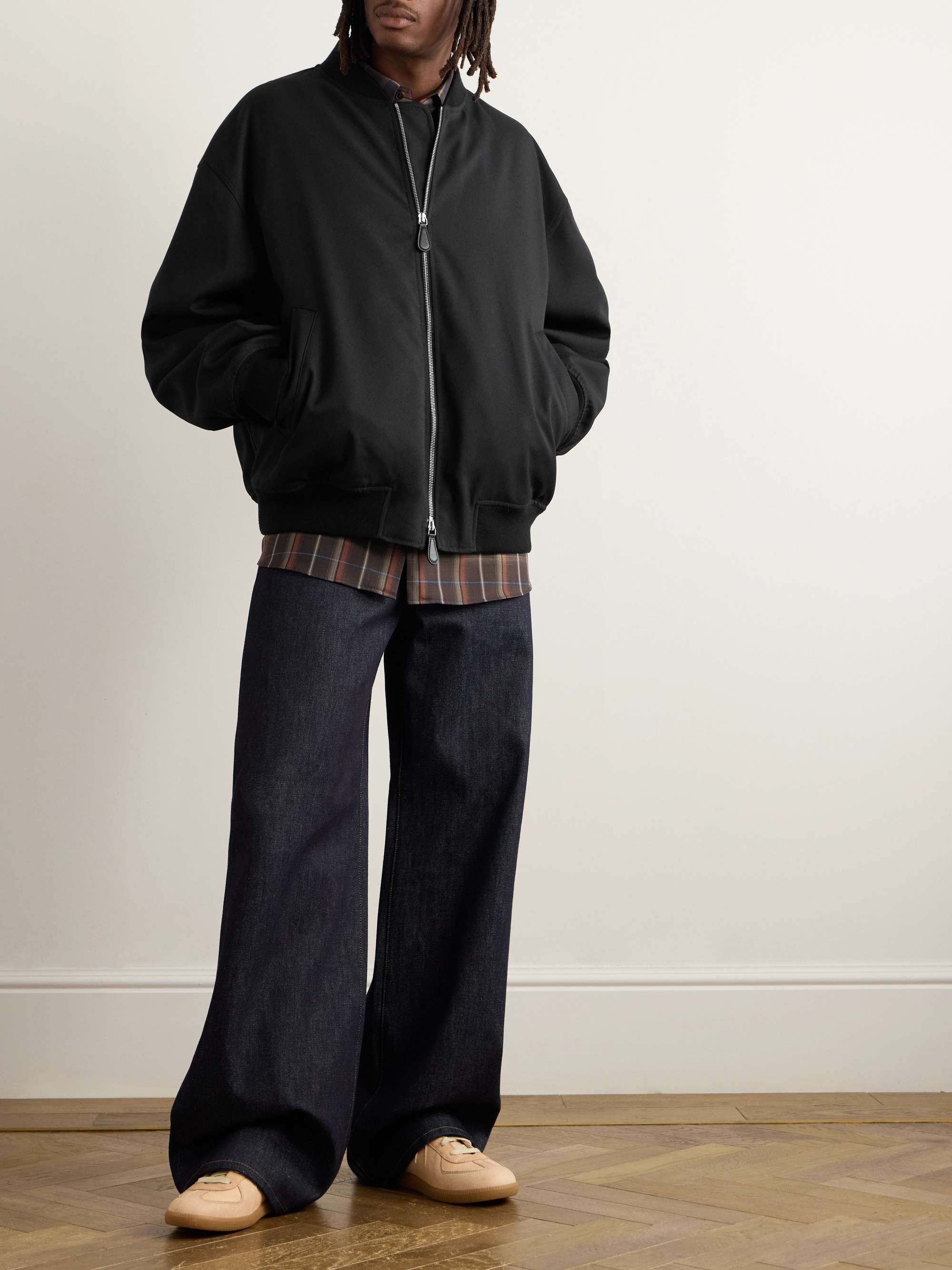 Padded Gabardine Bomber Jacket view