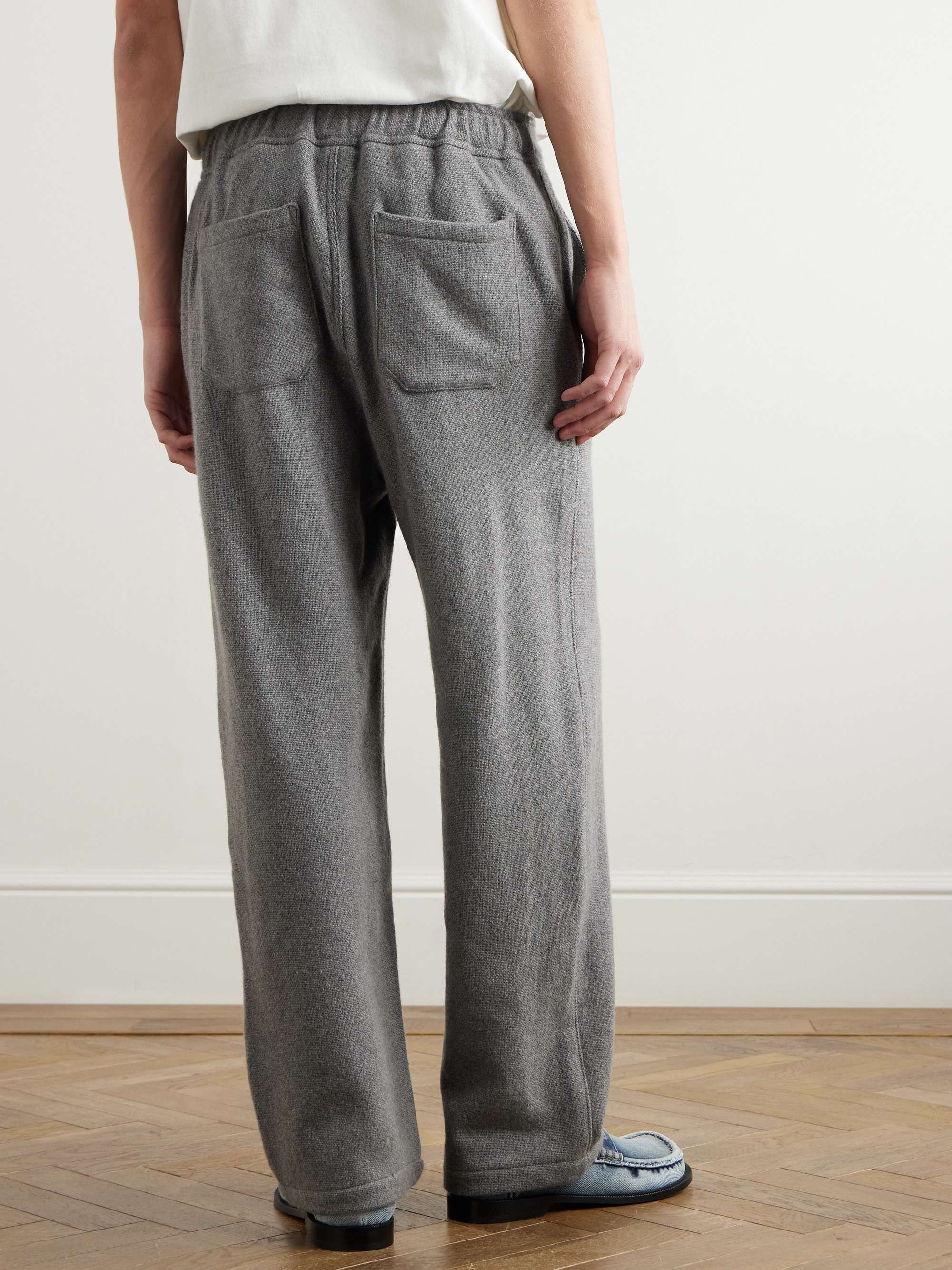 Wide-Leg Cashmere Drawstring Trousers view