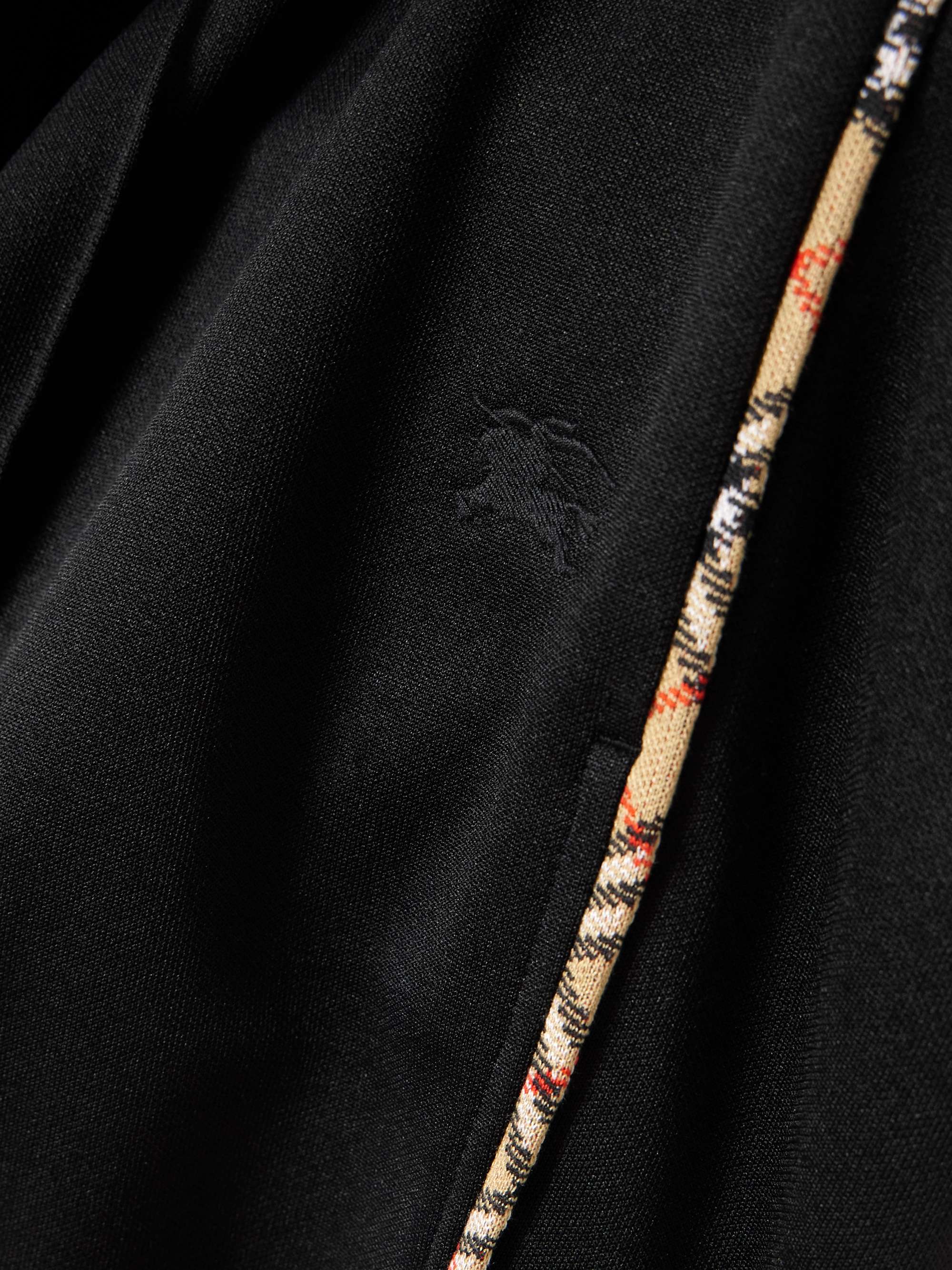 Checked piqué-trimmed jersey flared track pants view