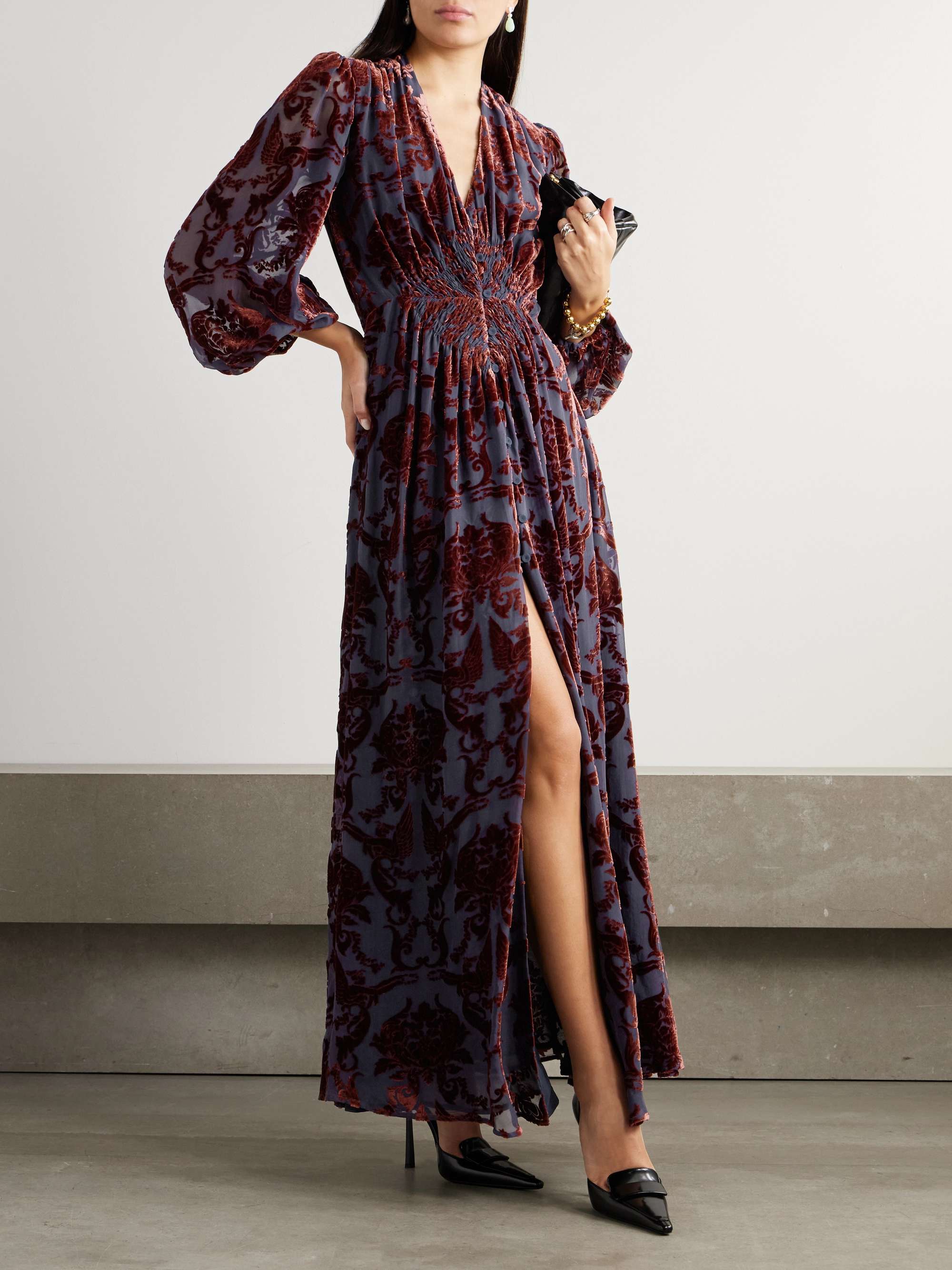 Camerino devoré-velvet maxi dress view