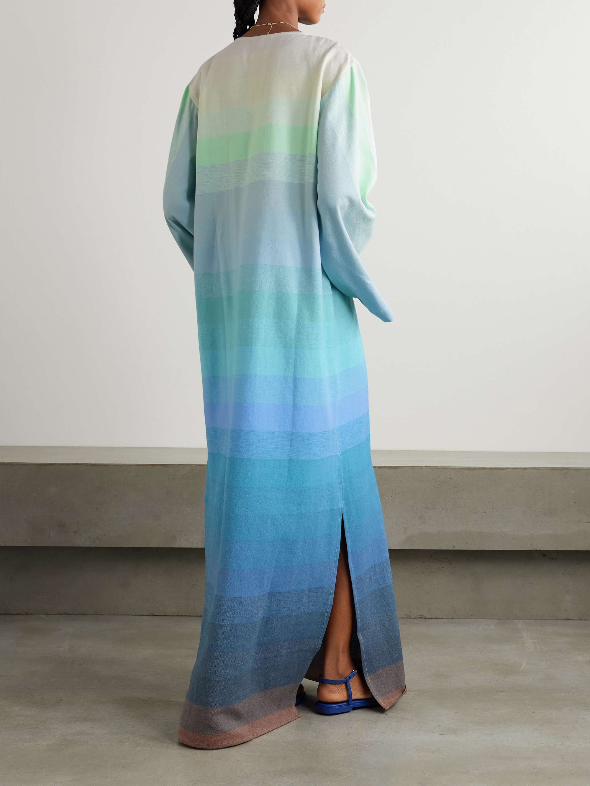 Striped cotton coverup view
