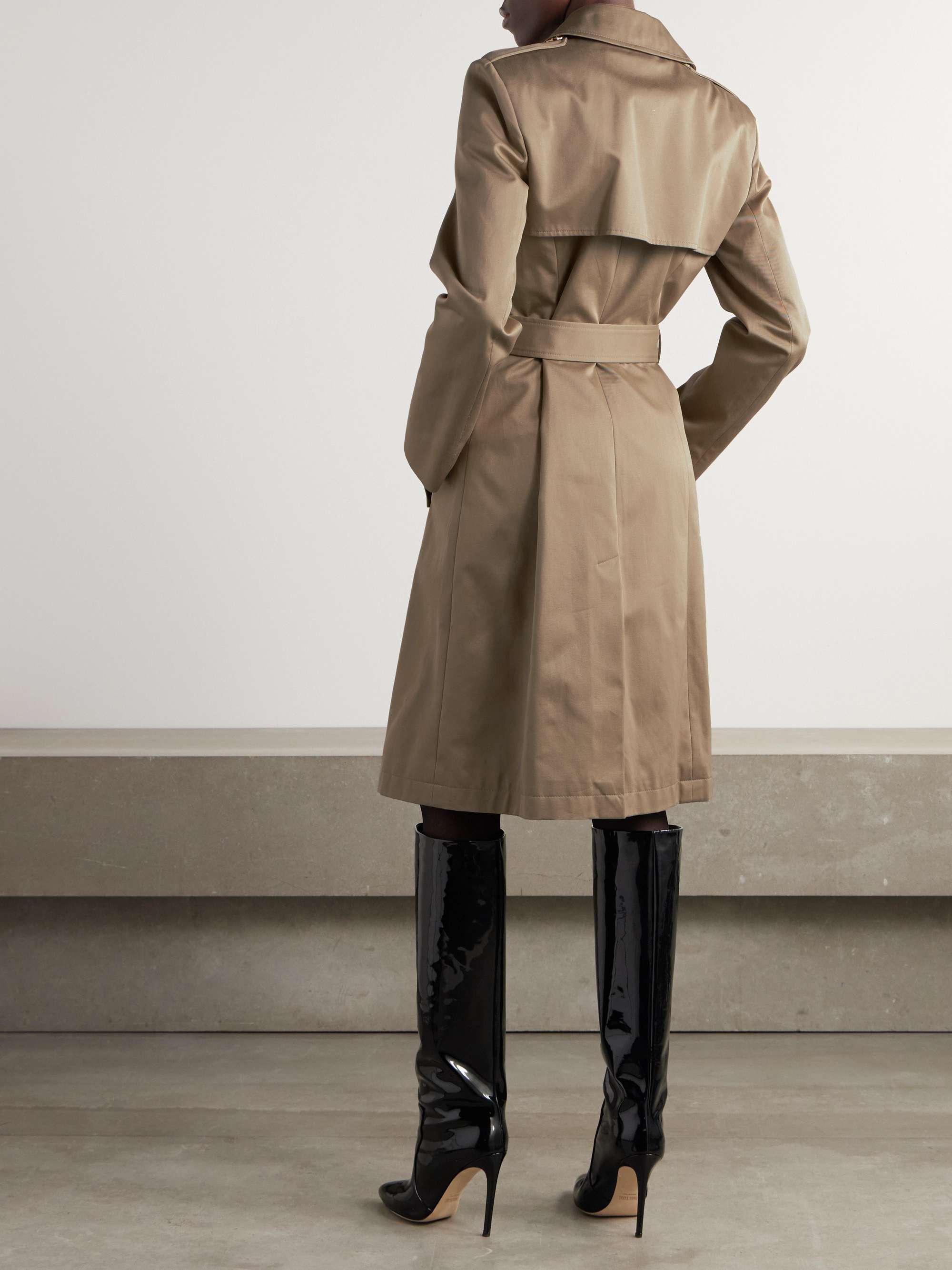 Icons belted double-breasted cotton-gabardine trench coat view