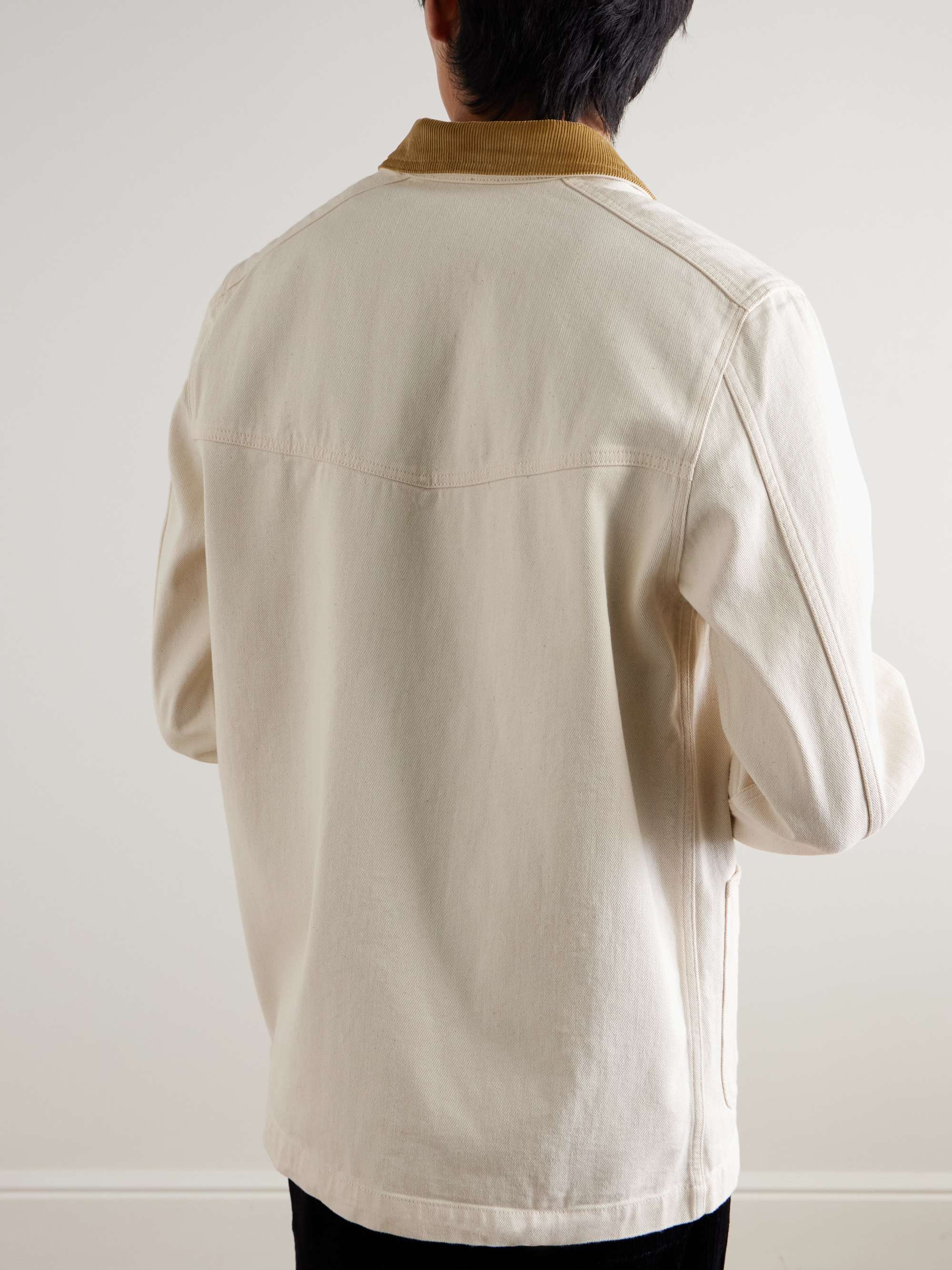 Corduroy-Trimmed Cotton-Twill Chore Jacket view